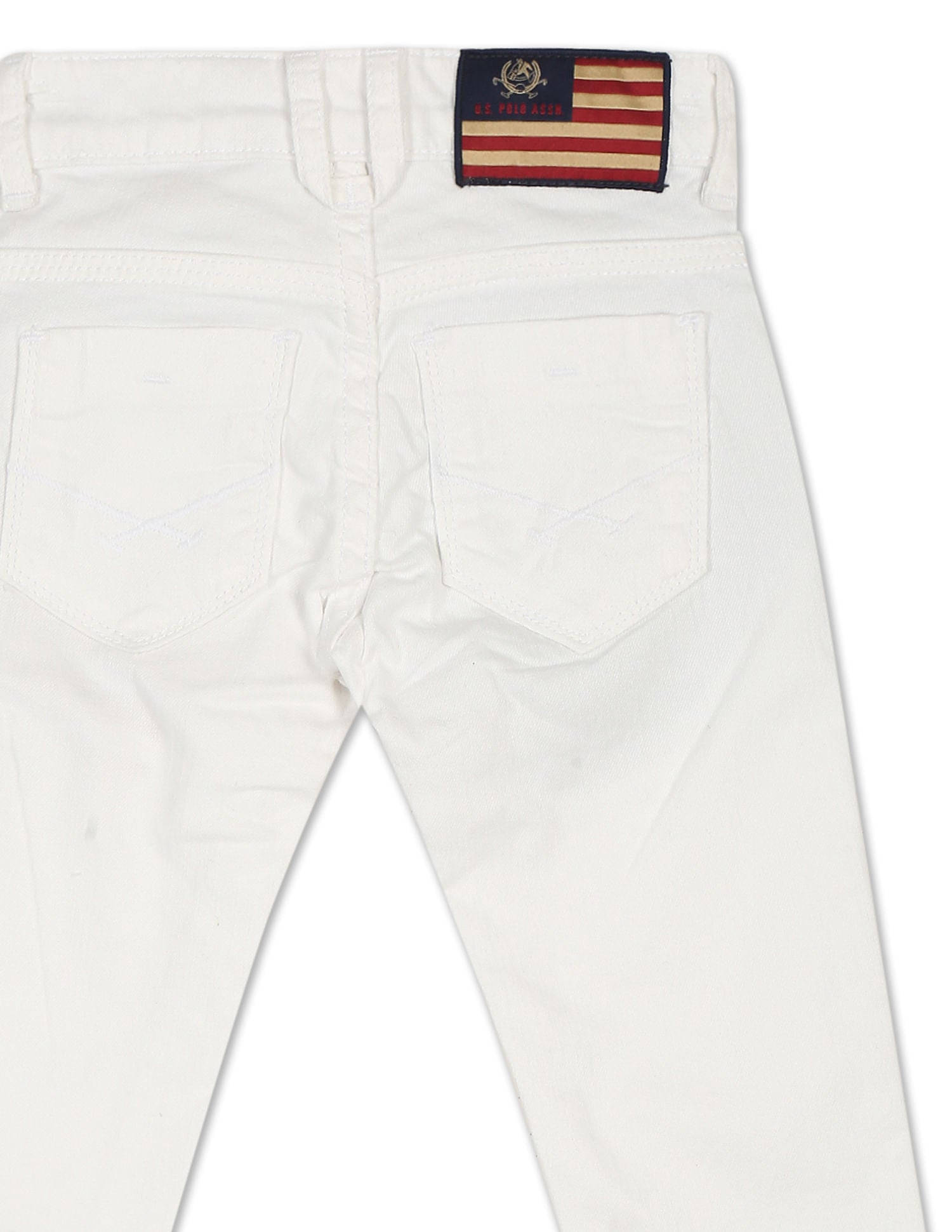 Mid Rise Solid Jeans White - U.S. Polo Assn. India | Large