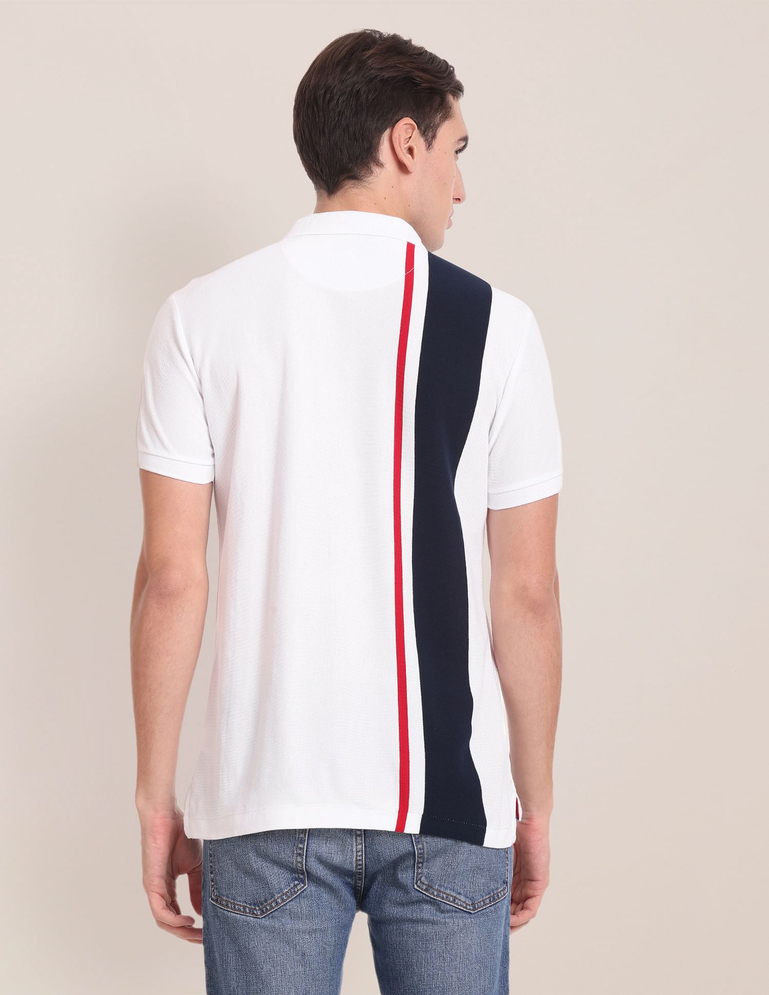 Vertical Stripe Slim Fit Polo Shirt White - U.S. POLO ASSN. | Large