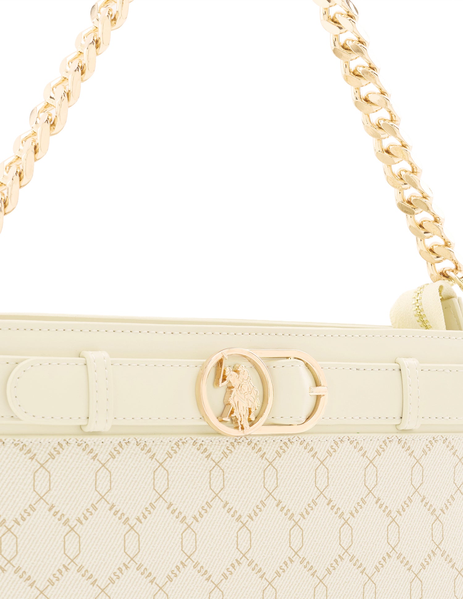 Corina Brand Printed Shoulder Bag Off White - U.S. Polo Assn. India | Large