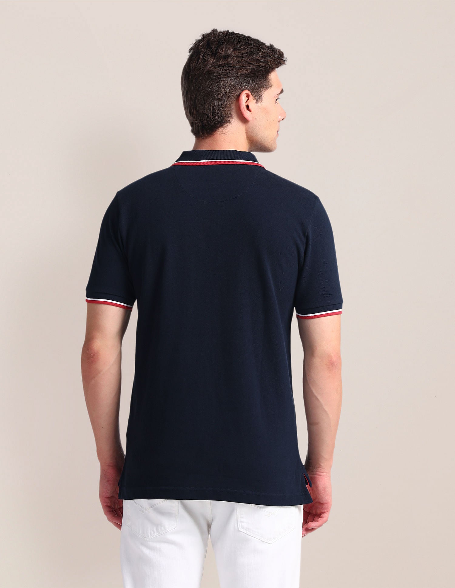 Tipped Collar Slim Polo Shirt Navy - U.S. Polo Assn. India | Large