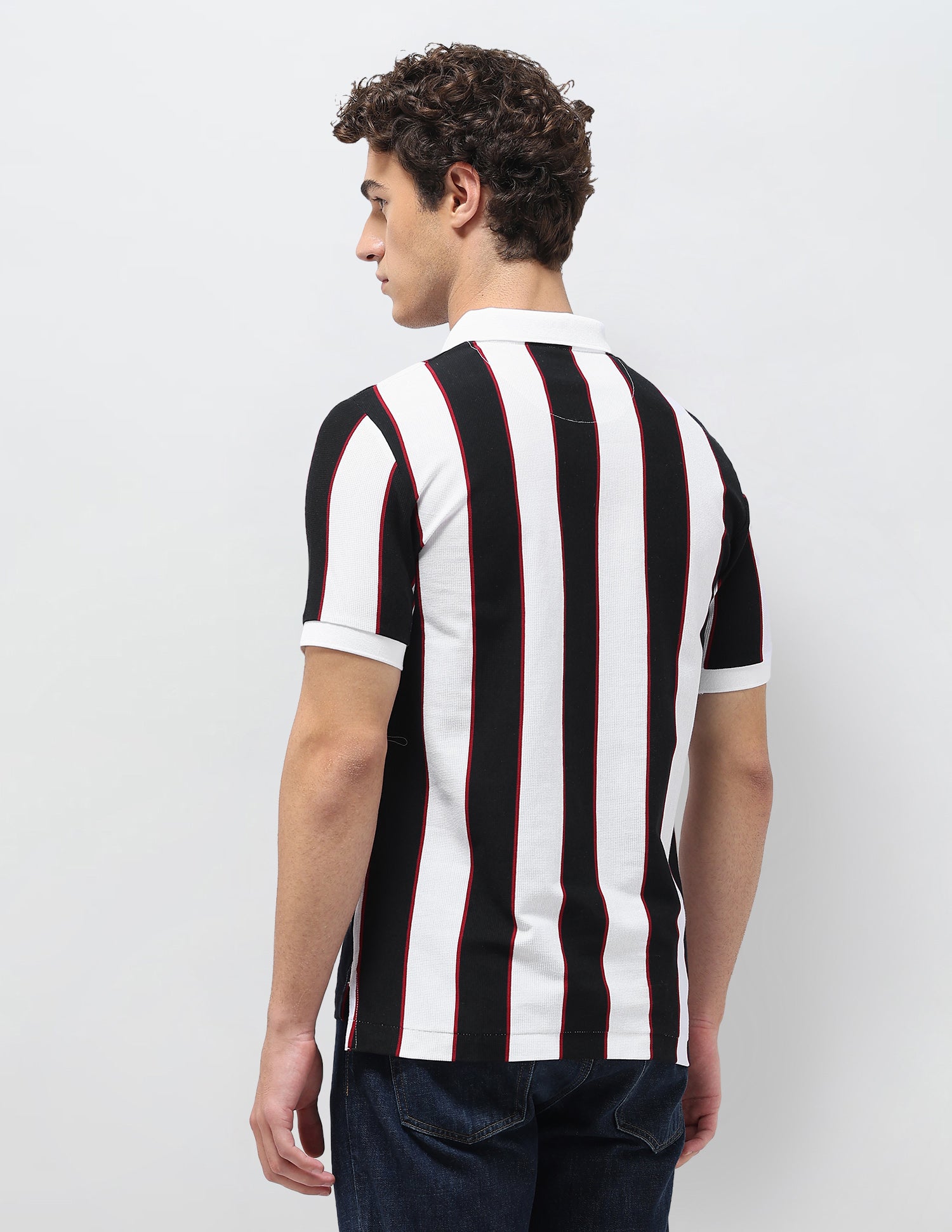 Vertical Striped Slim Fit Polo Shirt White - U.S. Polo Assn. India | Large