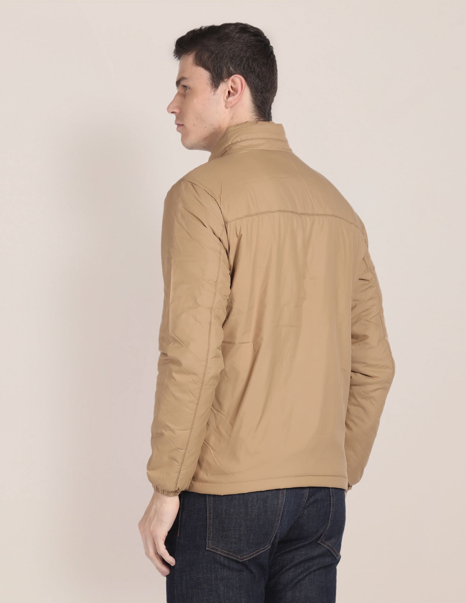 Solid Zip Up Quilted Jacket Khaki - U.S. POLO ASSN. | Large