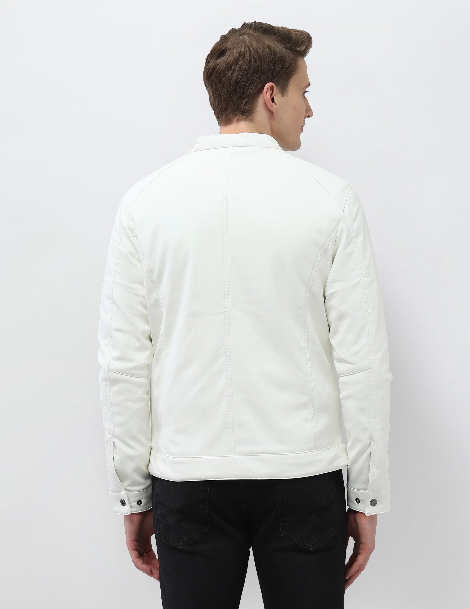 Solid Regular Fit Jacket Off White - U.S. Polo Assn. India | Large