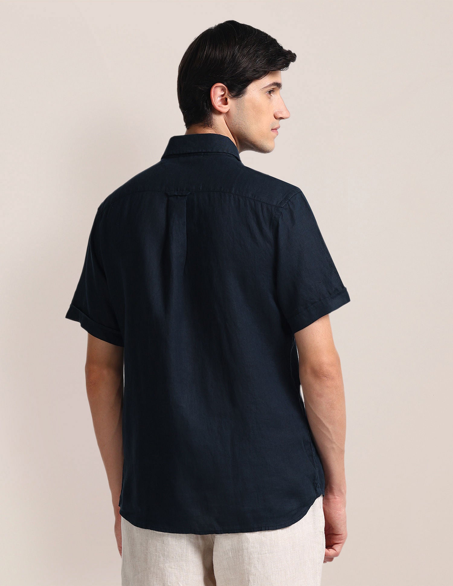 Button Down Linen Formal Shirt Navy - U.S. POLO ASSN. | Large