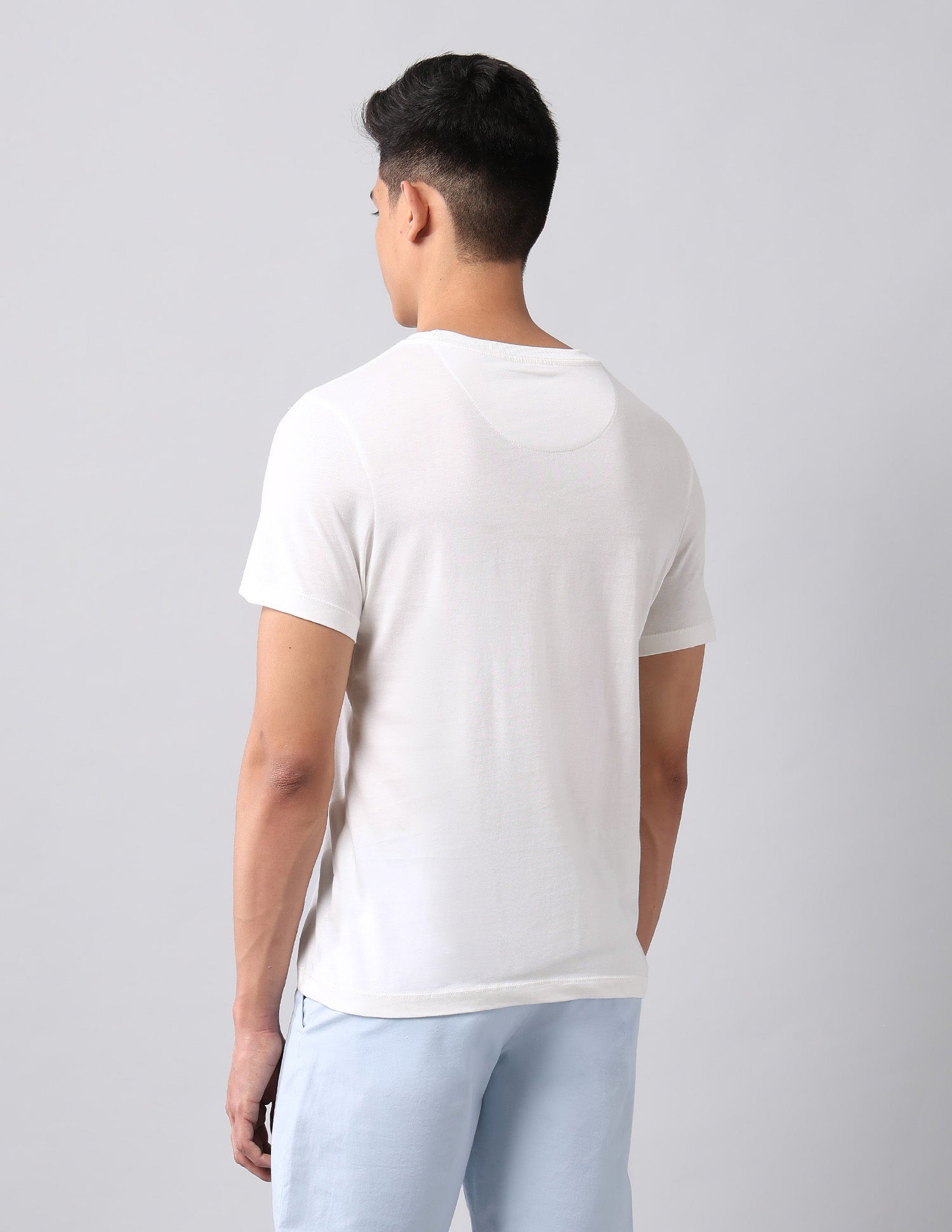 Brand Printed Muscle Fit T-Shirt Ivory - U.S. Polo Assn. India | Large
