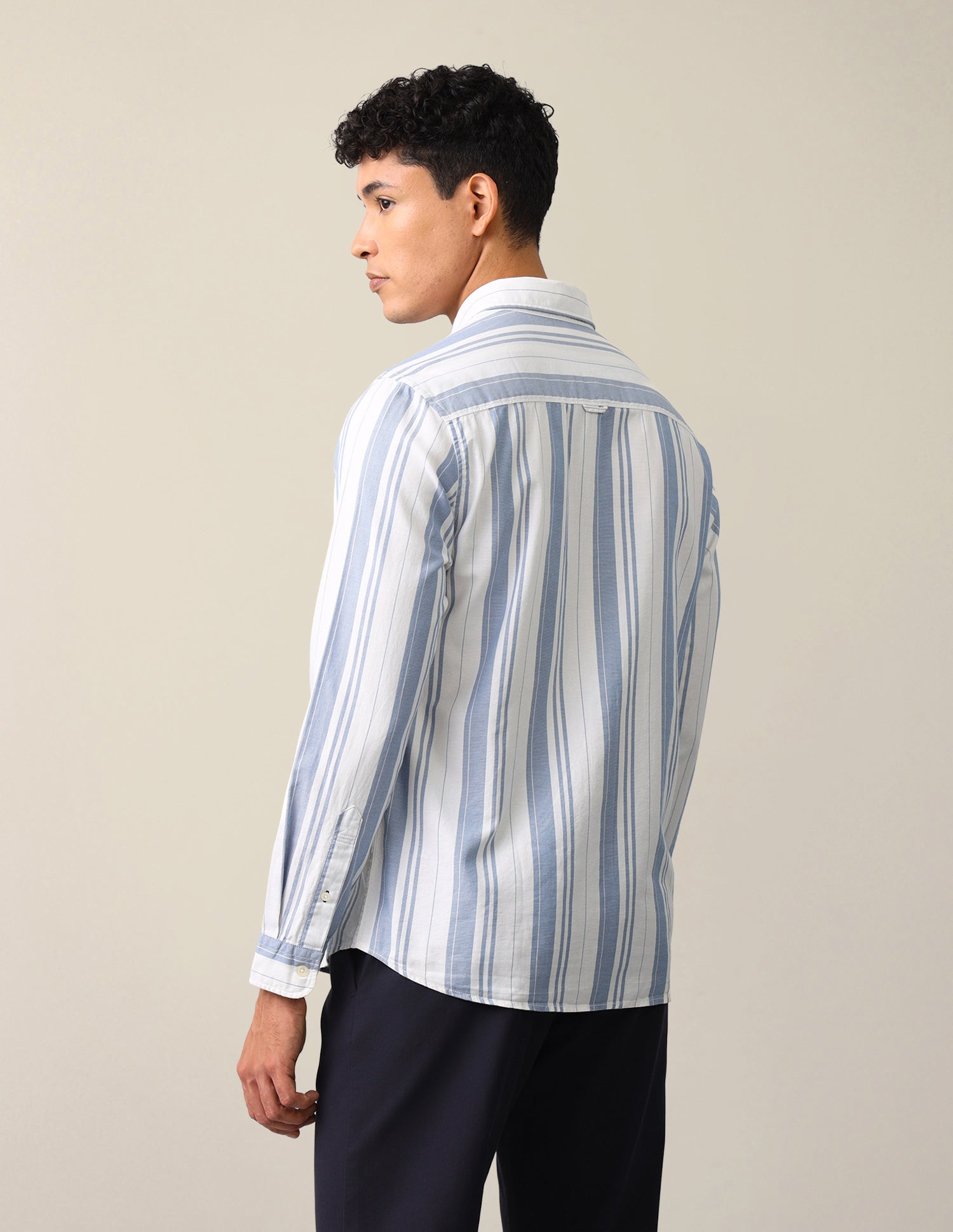 Vertical Striped Regular Fit Shirt Blue - U.S. Polo Assn. India | Large