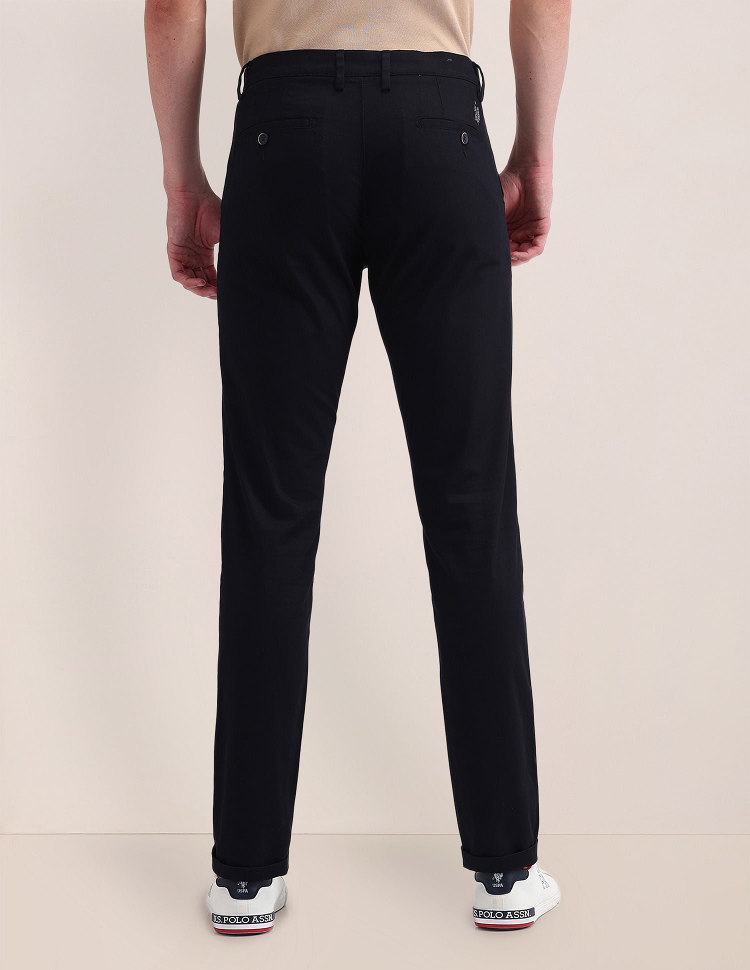 Austin Fit Solid Trousers Black - U.S. POLO ASSN. | Large