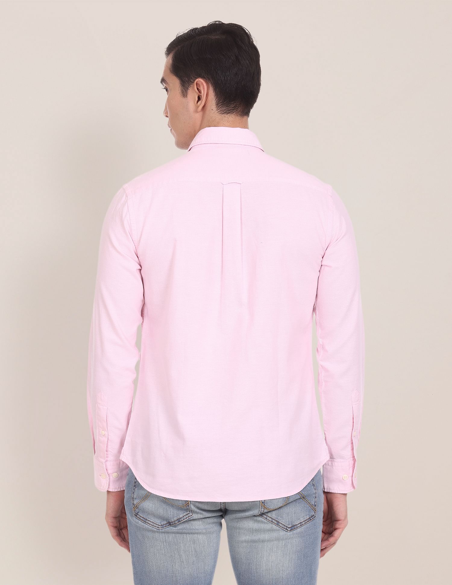 Cotton Solid Casual Shirt Pink - U.S. Polo Assn. India | Large