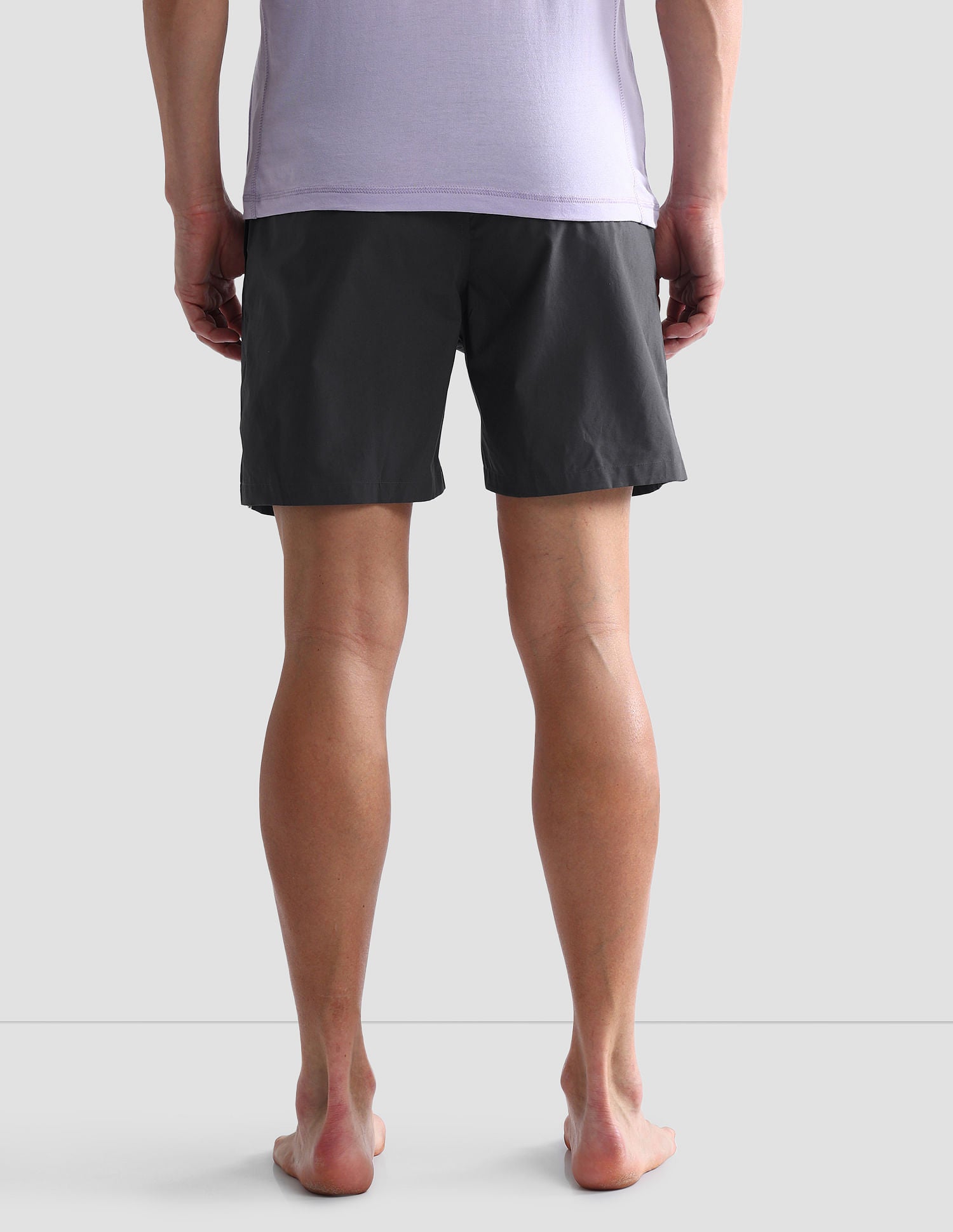 Mid Rise Solid IYAX Shorts - Pack Of 1 Grey - U.S. POLO ASSN. | Large