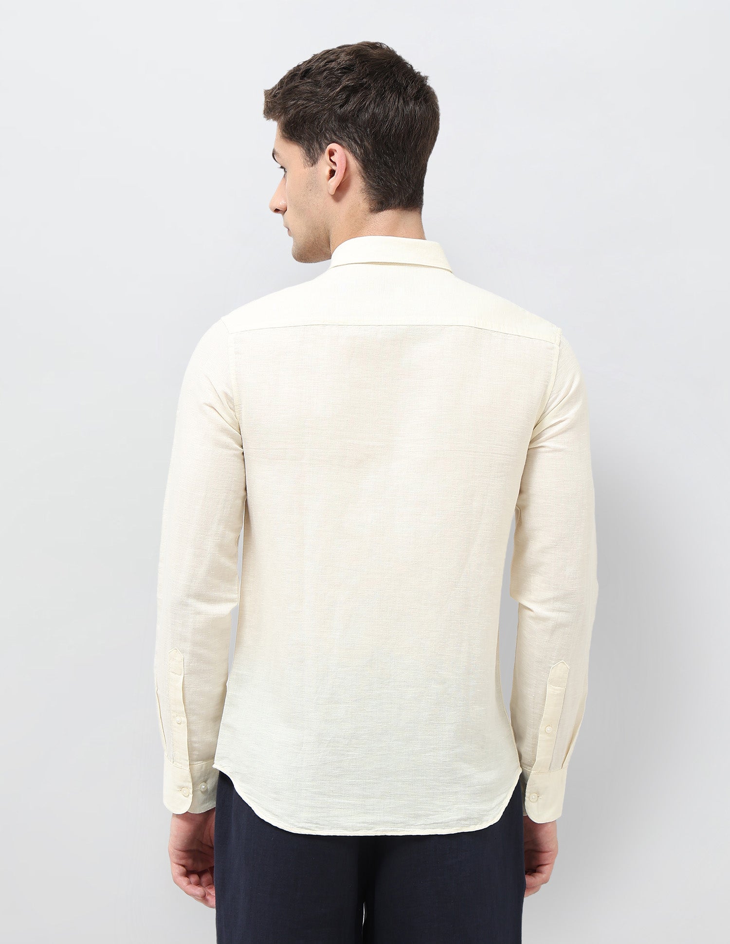 Tailored Fit Solid Shirt Light Yellow - U.S. POLO ASSN. | Large