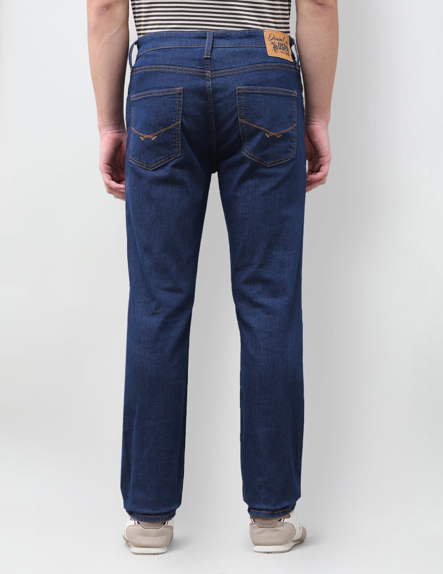 Solid Slim Straight Fit Jeans Blue - U.S. Polo Assn. India | Large