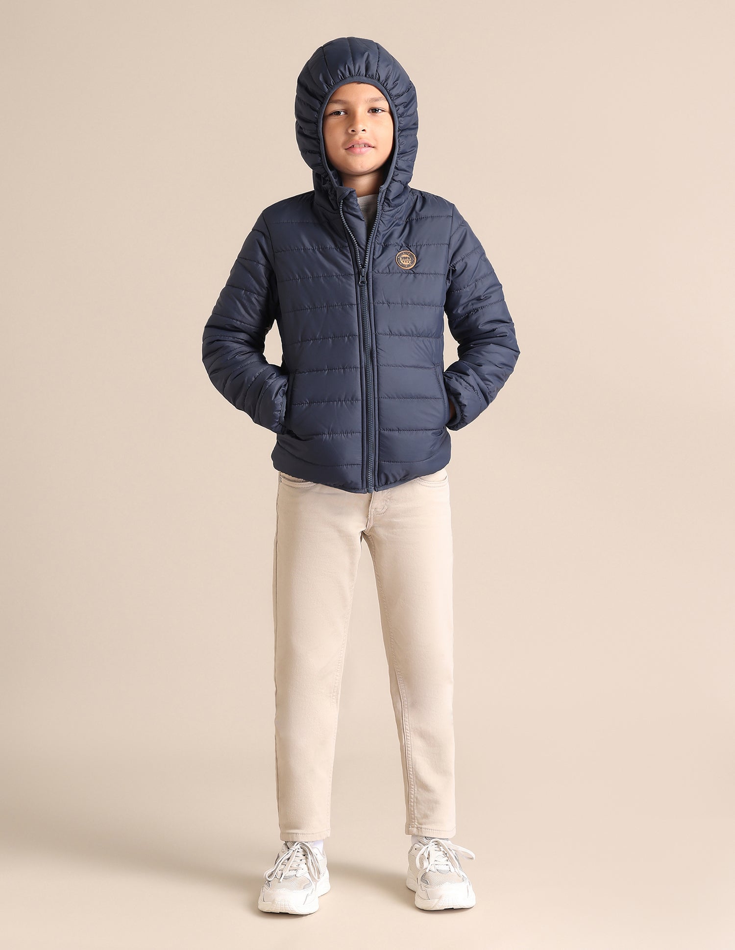 Boys Solid Hooded Jacket Navy - U.S. POLO ASSN. | Large