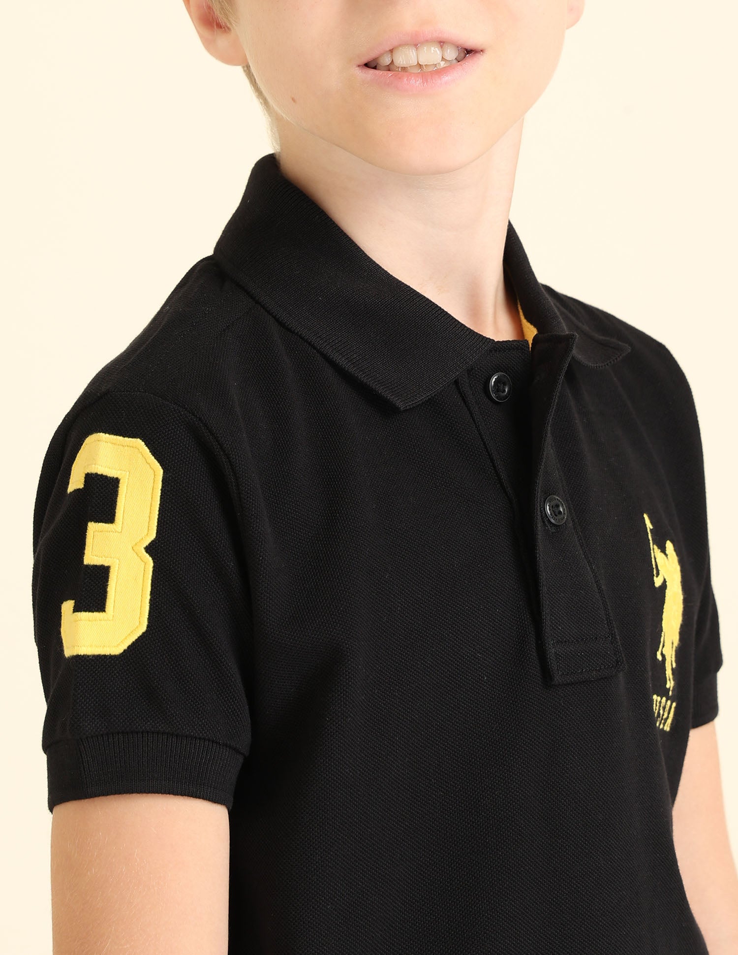 Boys Pique Polo Shirt Black - U.S. POLO ASSN. | Large