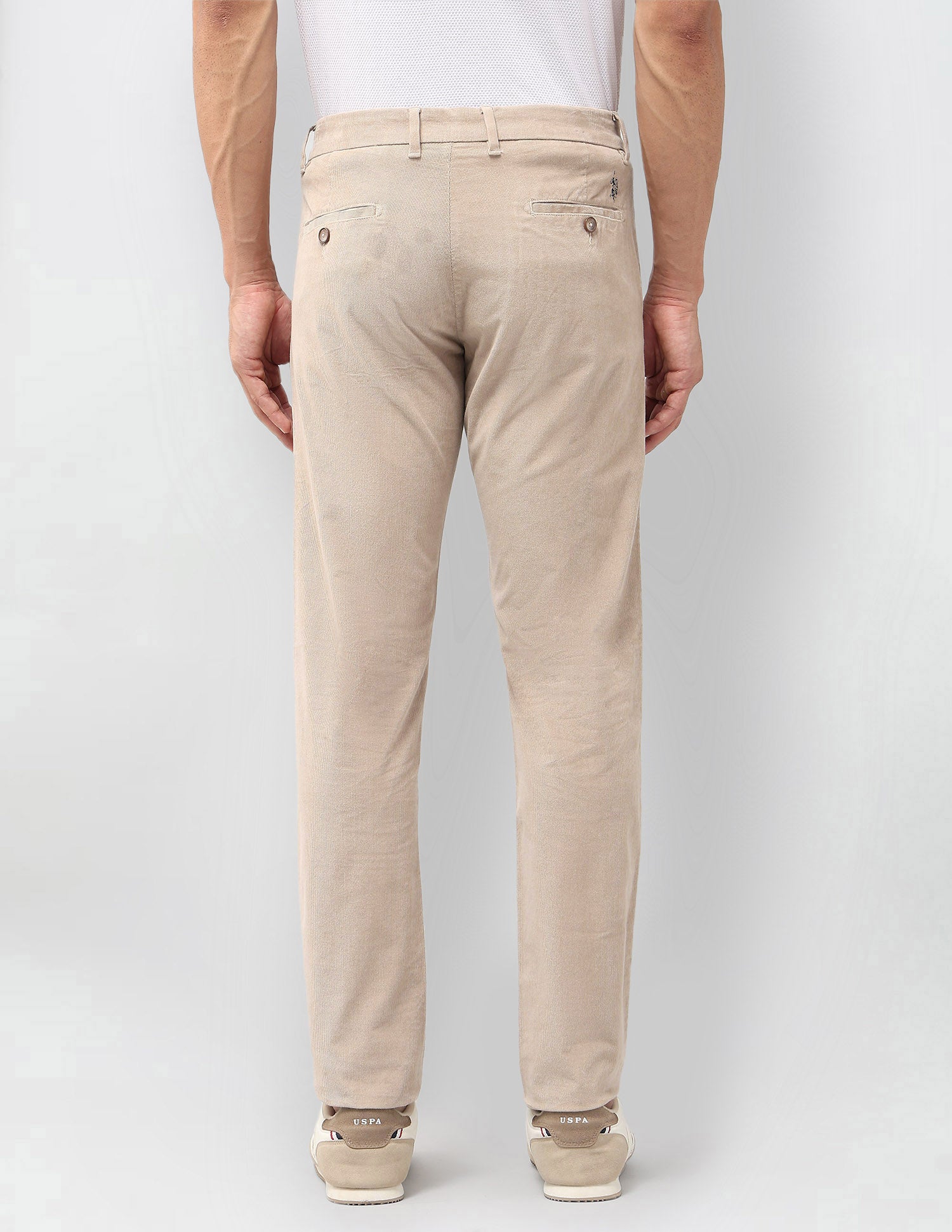 Denver Slim Fit Corduroy Trousers Beige - U.S. POLO ASSN. | Large