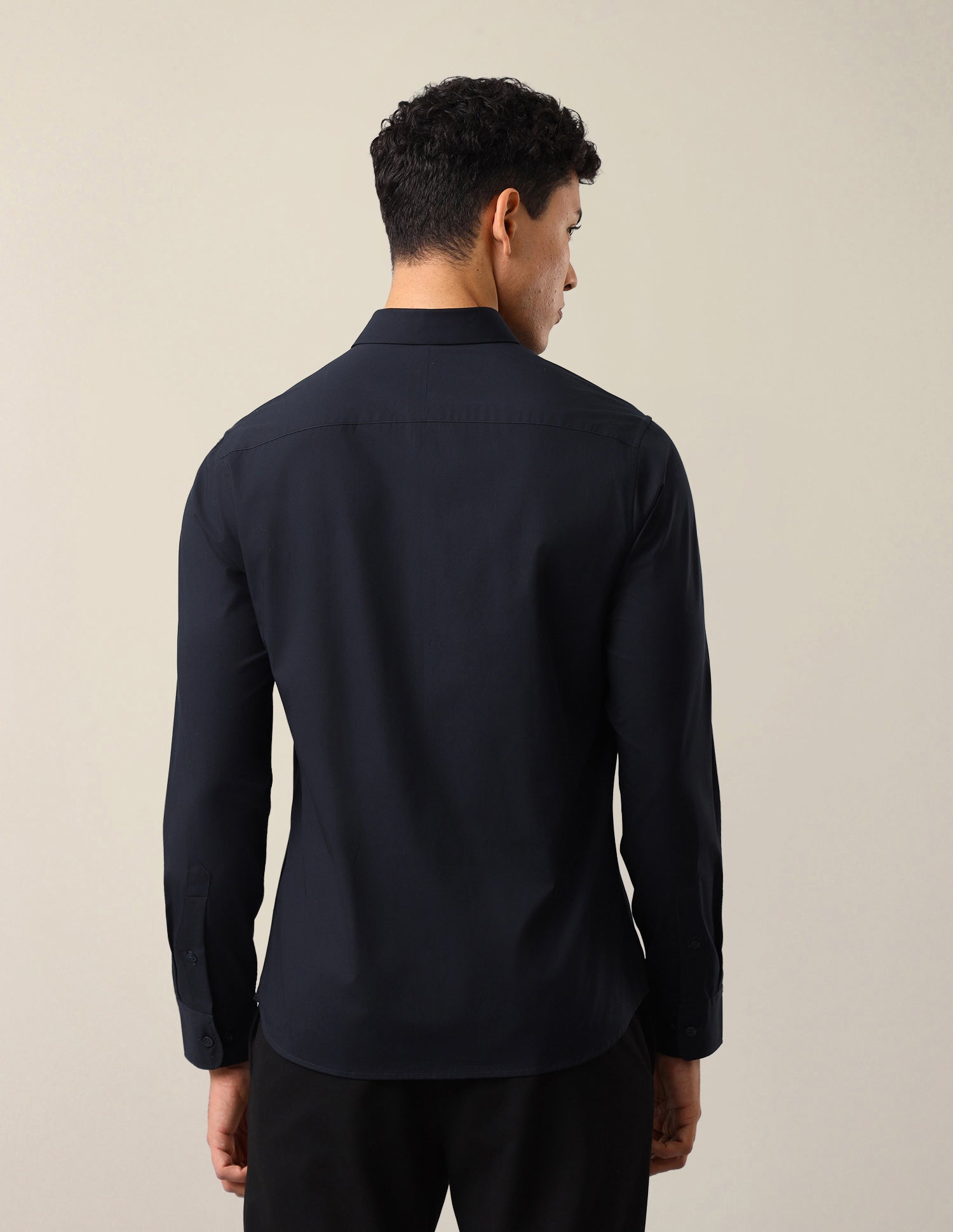 Solid Tailored Fit Shirt Navy - U.S. Polo Assn. India | Large