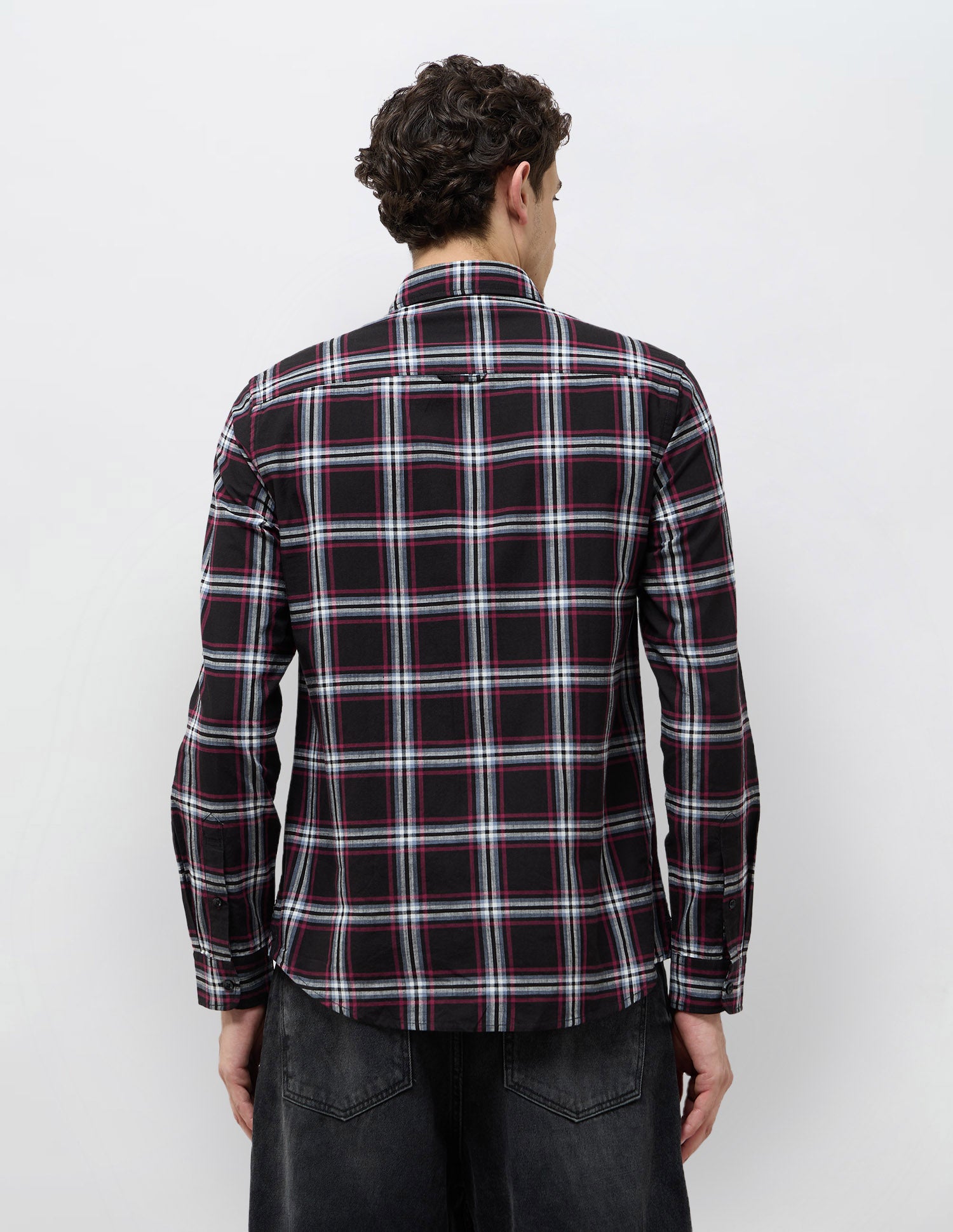 Grid Tattersall Checked Regular Fit Shirt Black - U.S. POLO ASSN. | Large