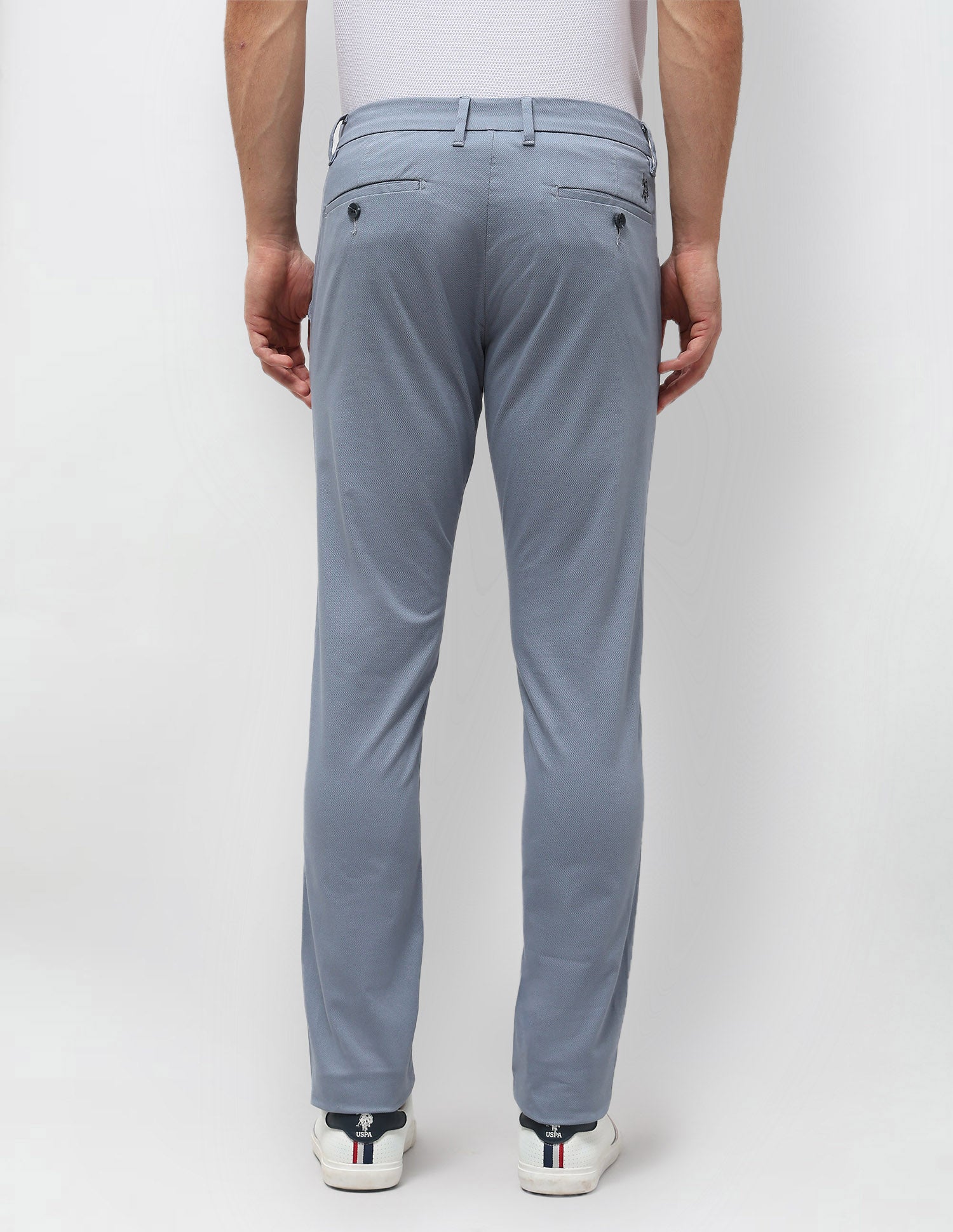 Austin Slim Fit Satin Trousers Blue - U.S. POLO ASSN. | Large