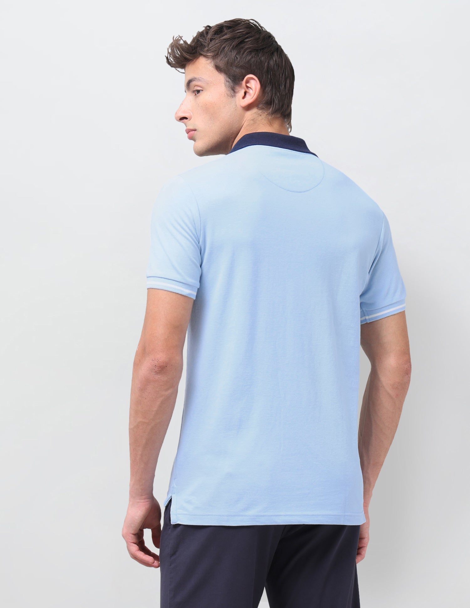 Solid Regular Fit Polo Shirt Light Blue - U.S. Polo Assn. India | Large