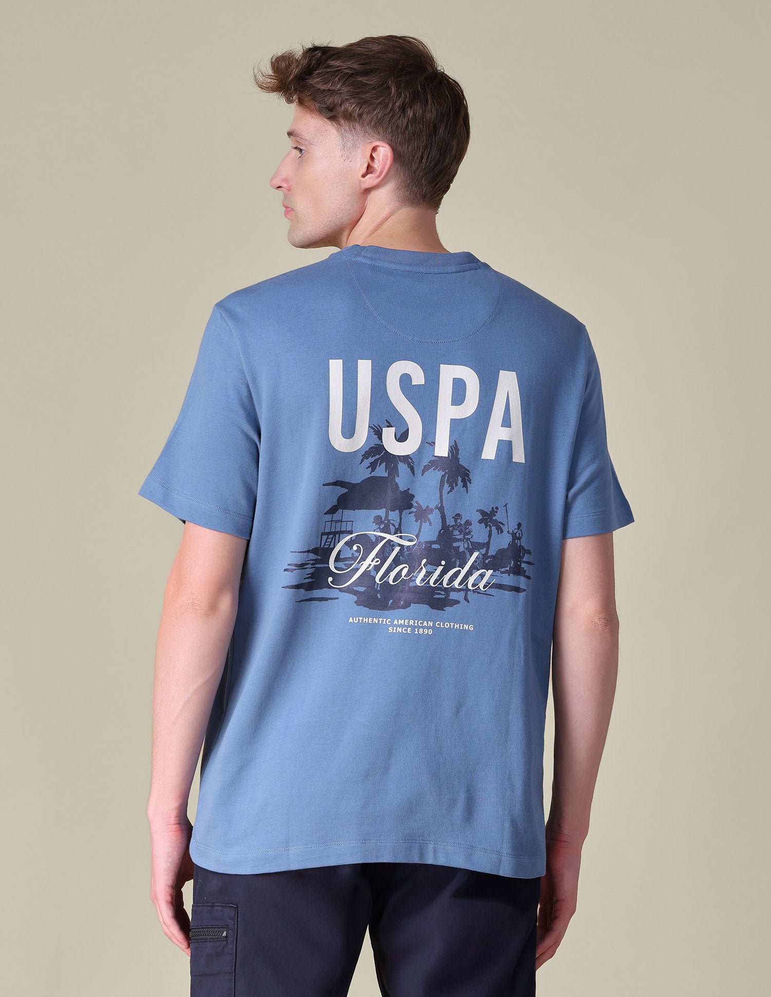 Graphic Brand Printed Relaxed Fit T-Shirt Blue - U.S. POLO ASSN. | Large