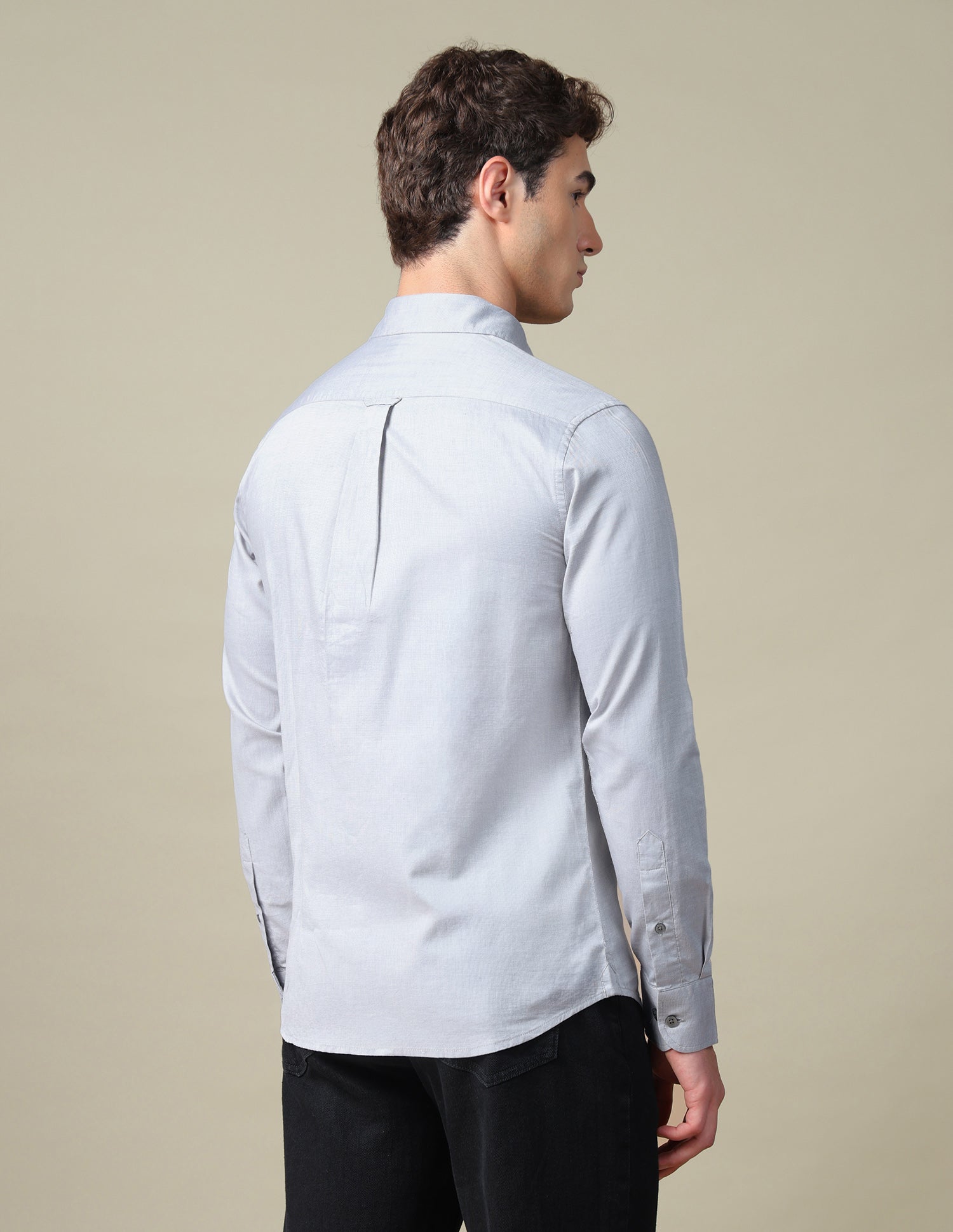 Solid Tailored Fit Shirt Grey - U.S. Polo Assn. India | Large
