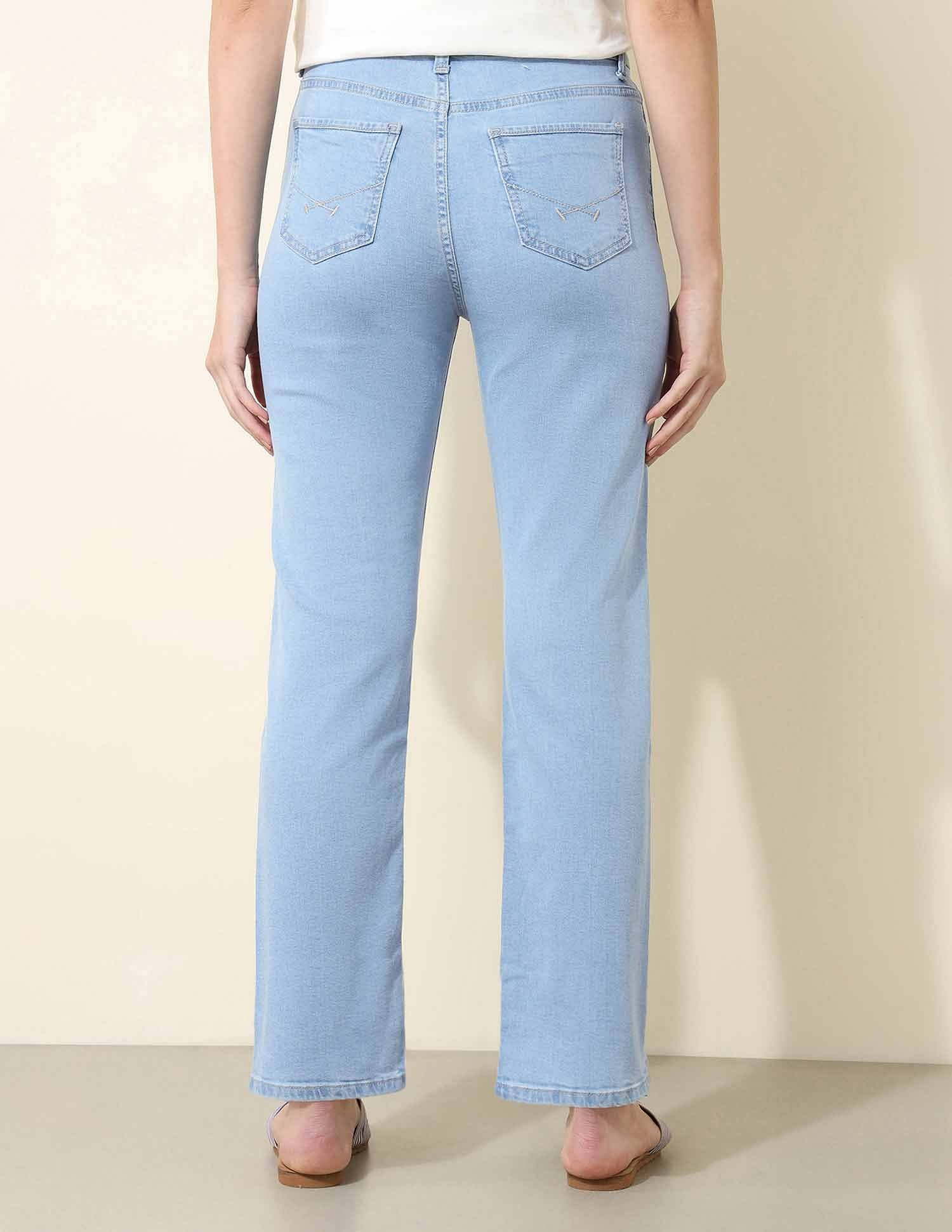 High Rise Straight Fit Cloud Soft Jeans Light Blue - U.S. Polo Assn. India | Large