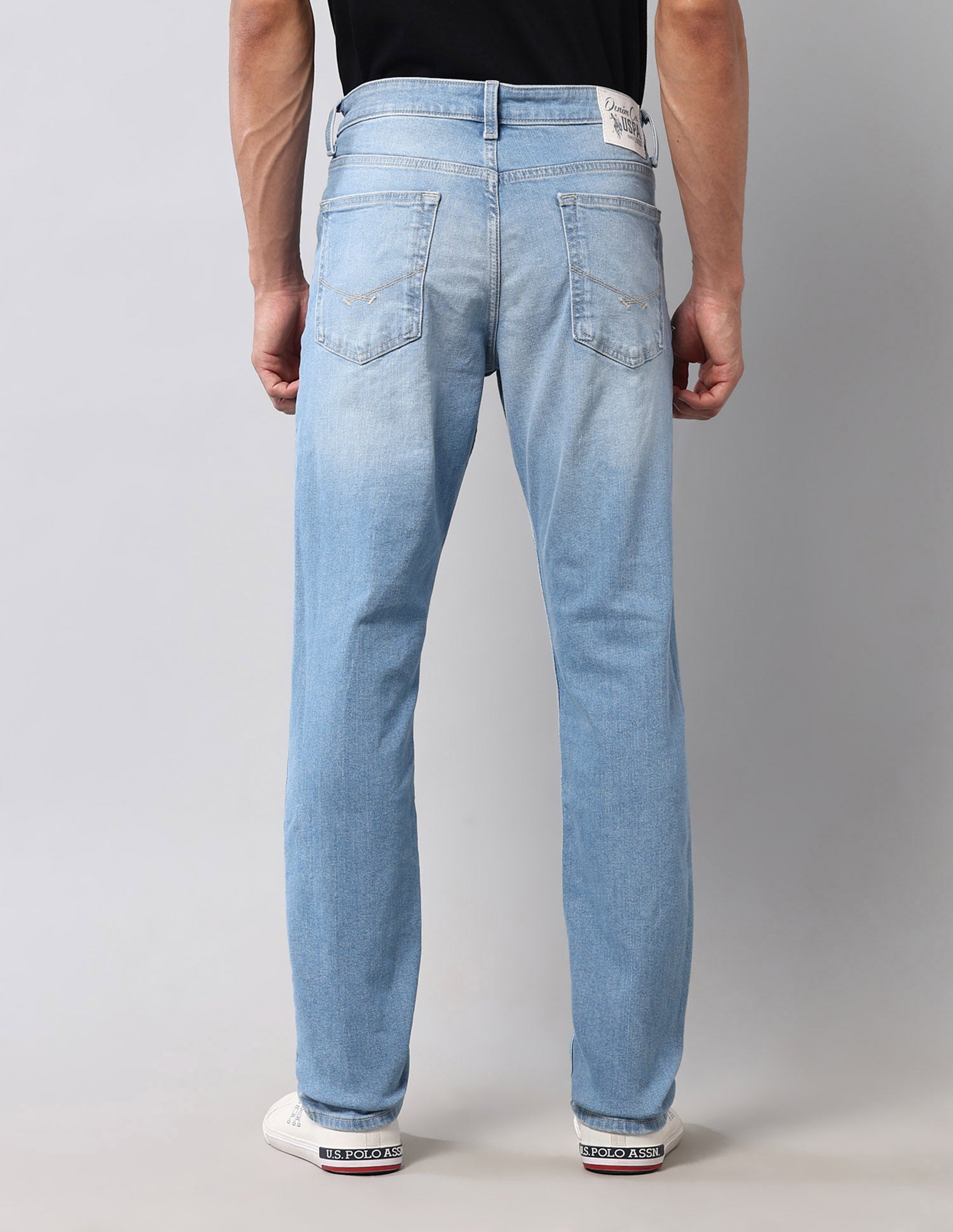 Brandon Slim Tapered Fit Blue Vintage Jeans Light Wash - U.S. Polo Assn. India | Large