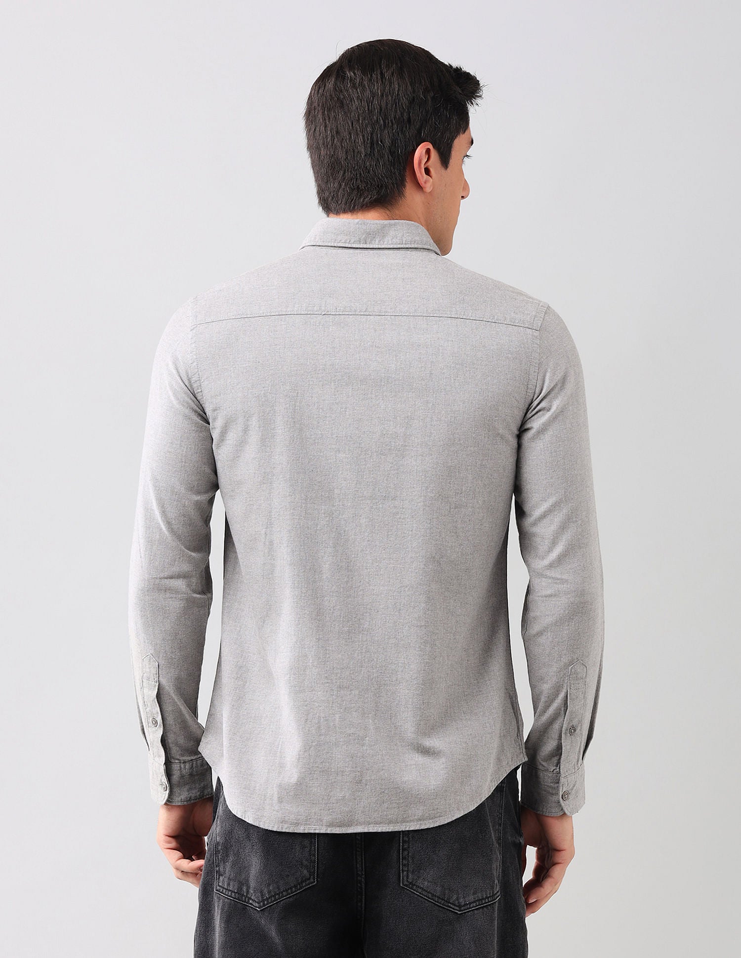 Heathered Pure Cotton Shirt Light Grey - U.S. POLO ASSN. | Large