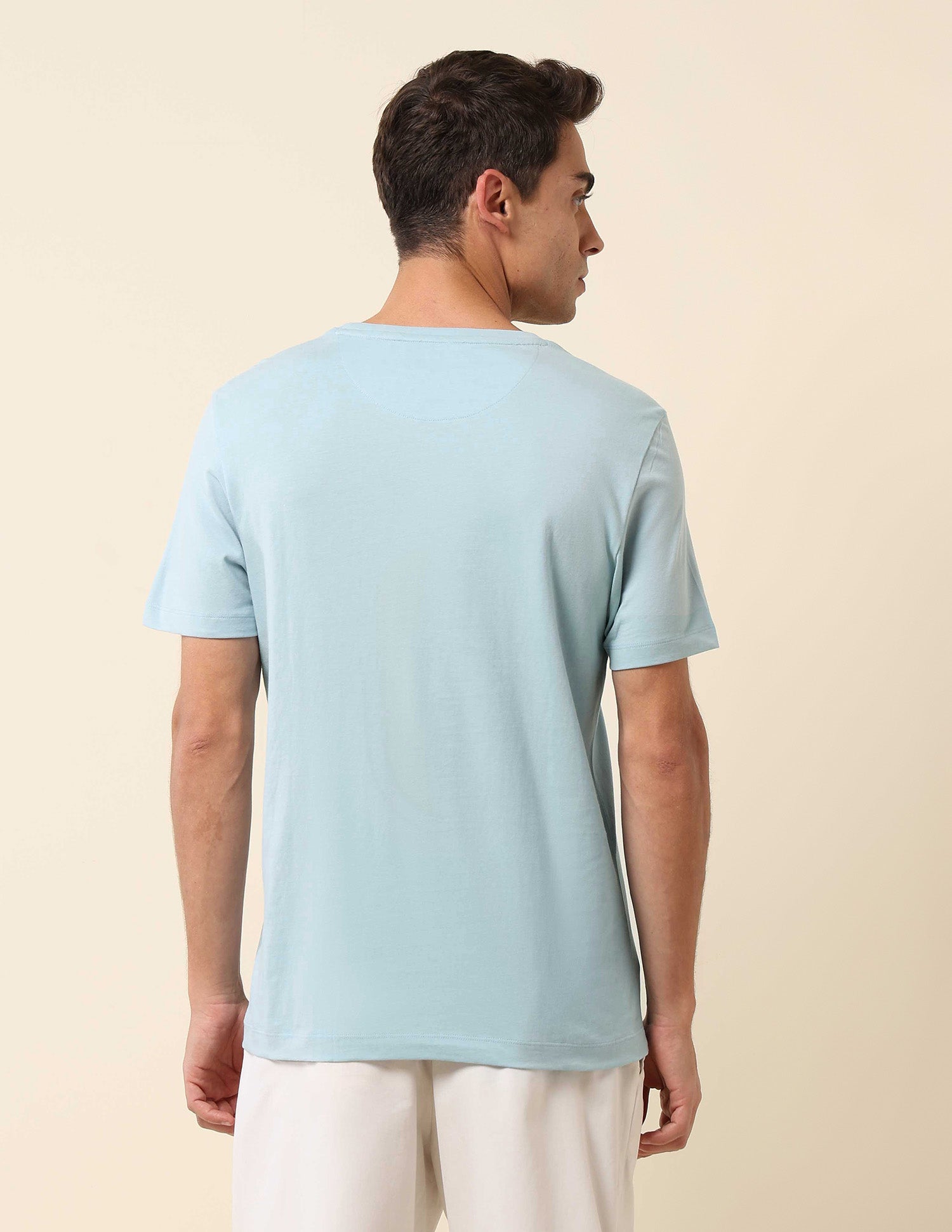 Pure Cotton Slim Fit T-Shirt Light Blue - U.S. Polo Assn. India | Large