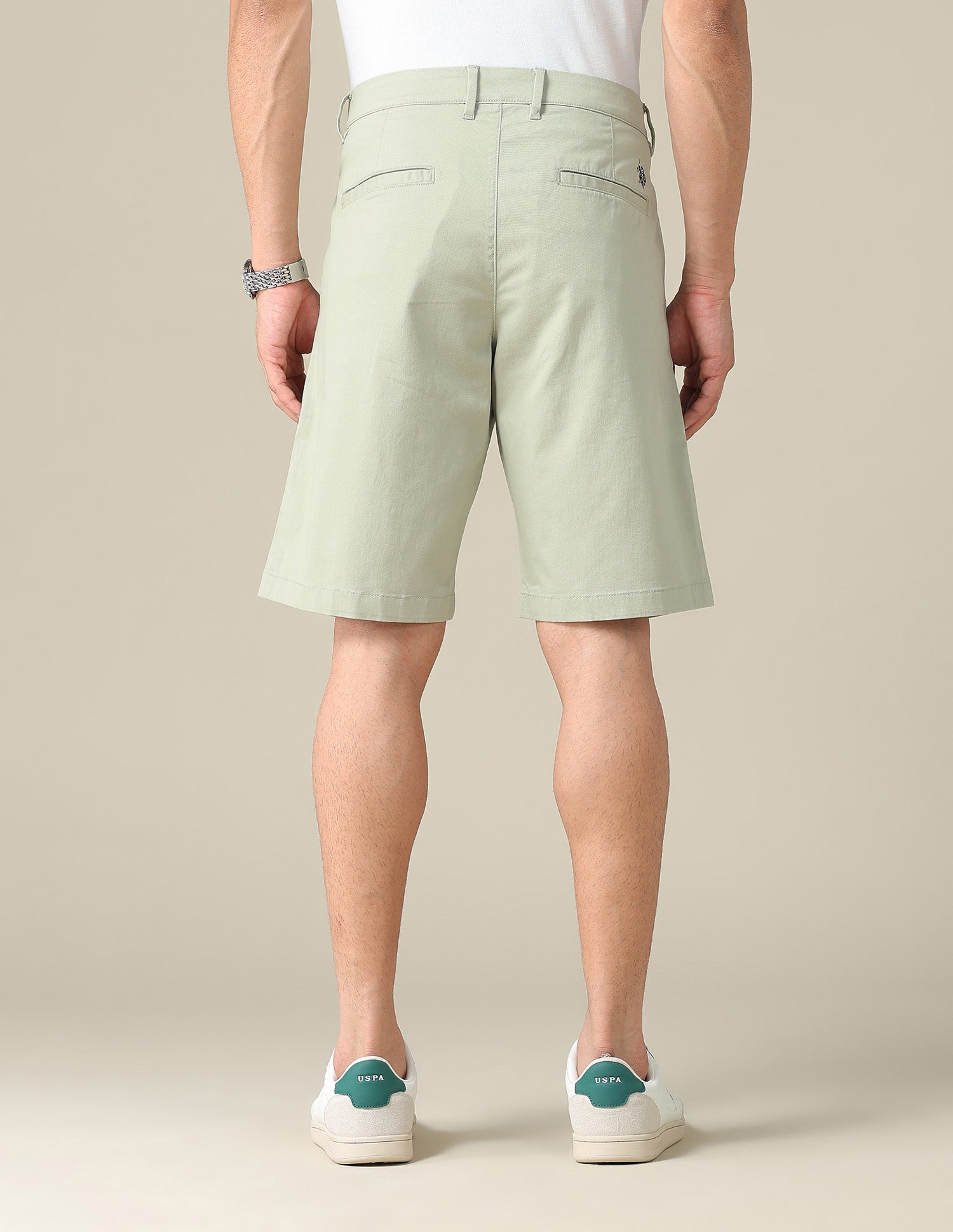 Solid Slim Fit Shorts Sage - U.S. POLO ASSN. | Large