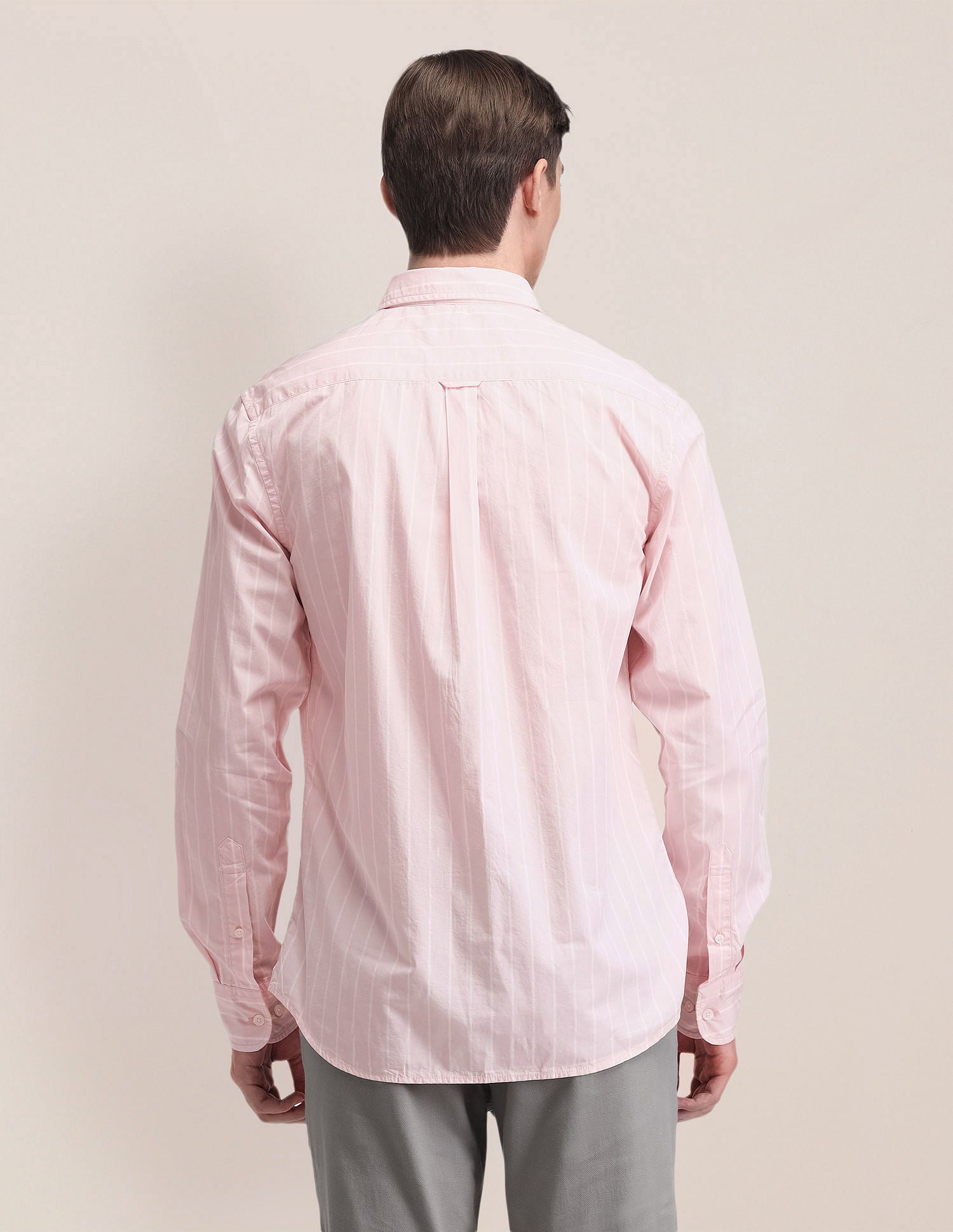 Vertical Striped Pure Cotton Shirt Pink - U.S. POLO ASSN. | Large