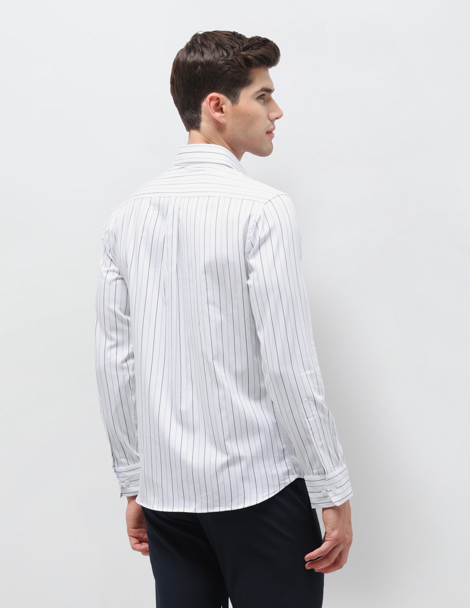 Satin Vertical Striped Shirt White - U.S. Polo Assn. India | Large