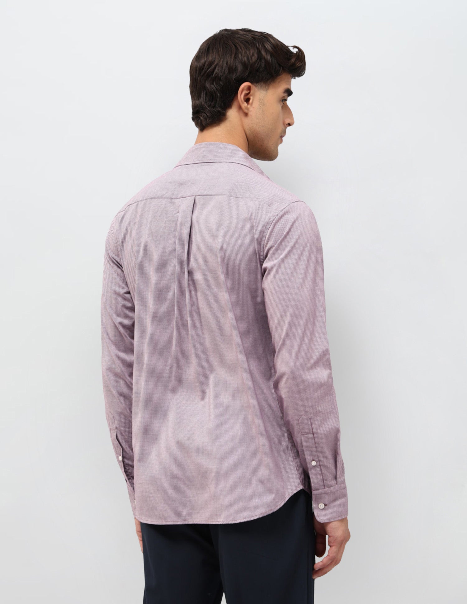 Micro Checked Tailored Fit Shirt Purple - U.S. POLO ASSN. | Large