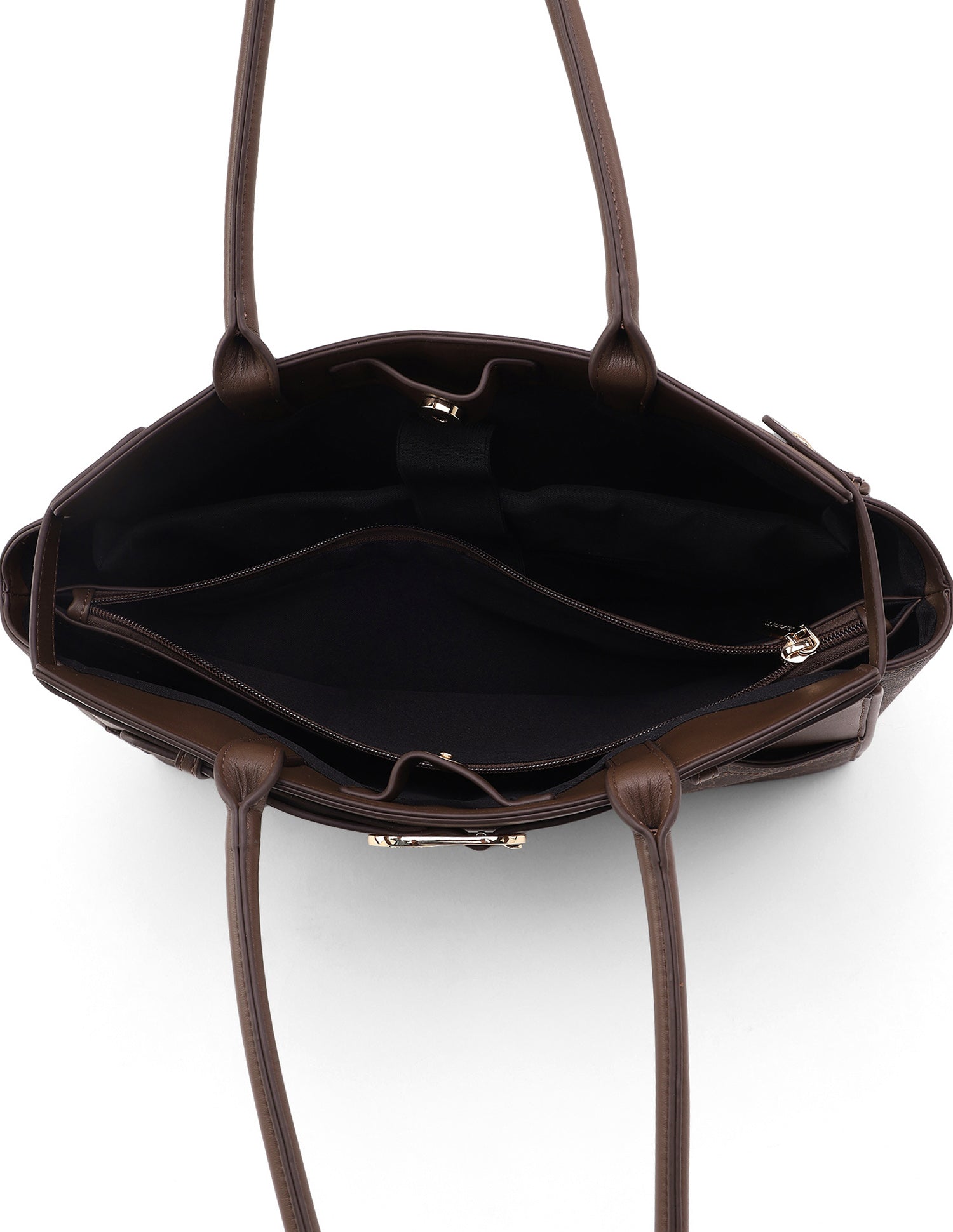 Claudine Monogram Tote Bag Dark Brown - U.S. Polo Assn. India | Large