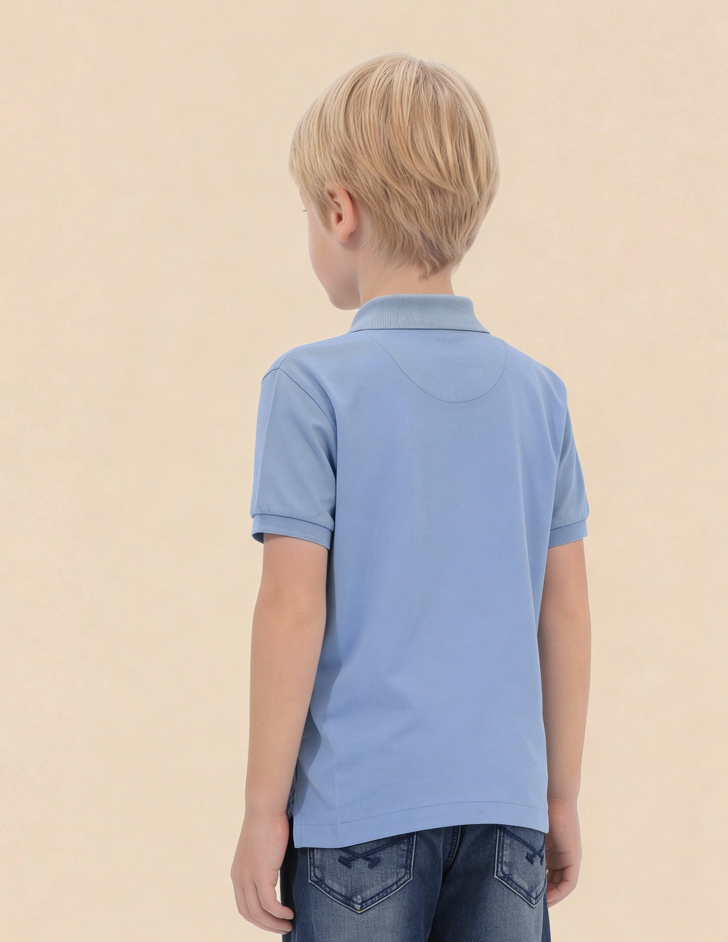 Boys Solid Regular Fit Polo Shirt Blue - U.S. Polo Assn. India | Large