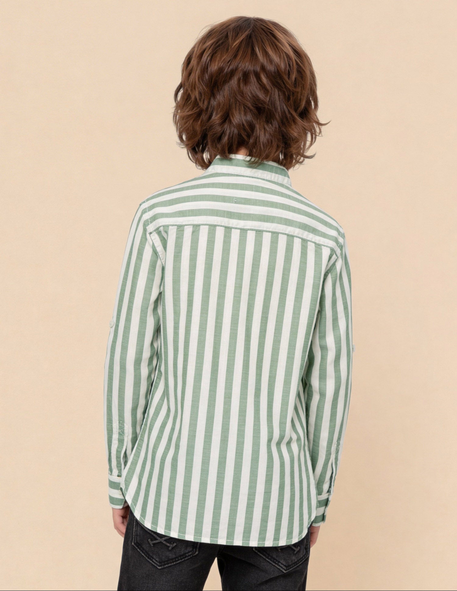 Vertical Striped Regular Fit Shirt Green - U.S. Polo Assn. India | Large