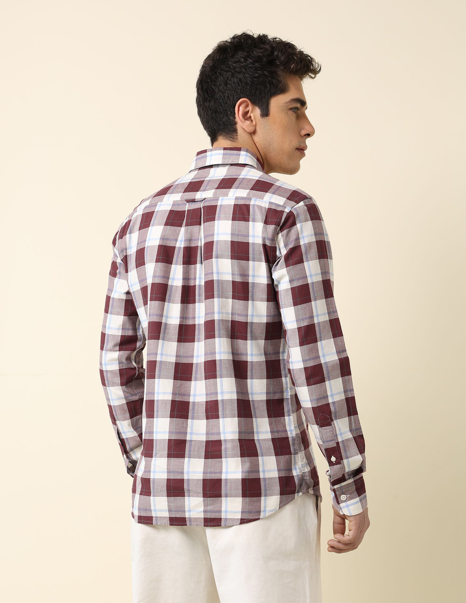 Tartan Checked Tailored Fit Shirt Ivory - U.S. POLO ASSN. | Large