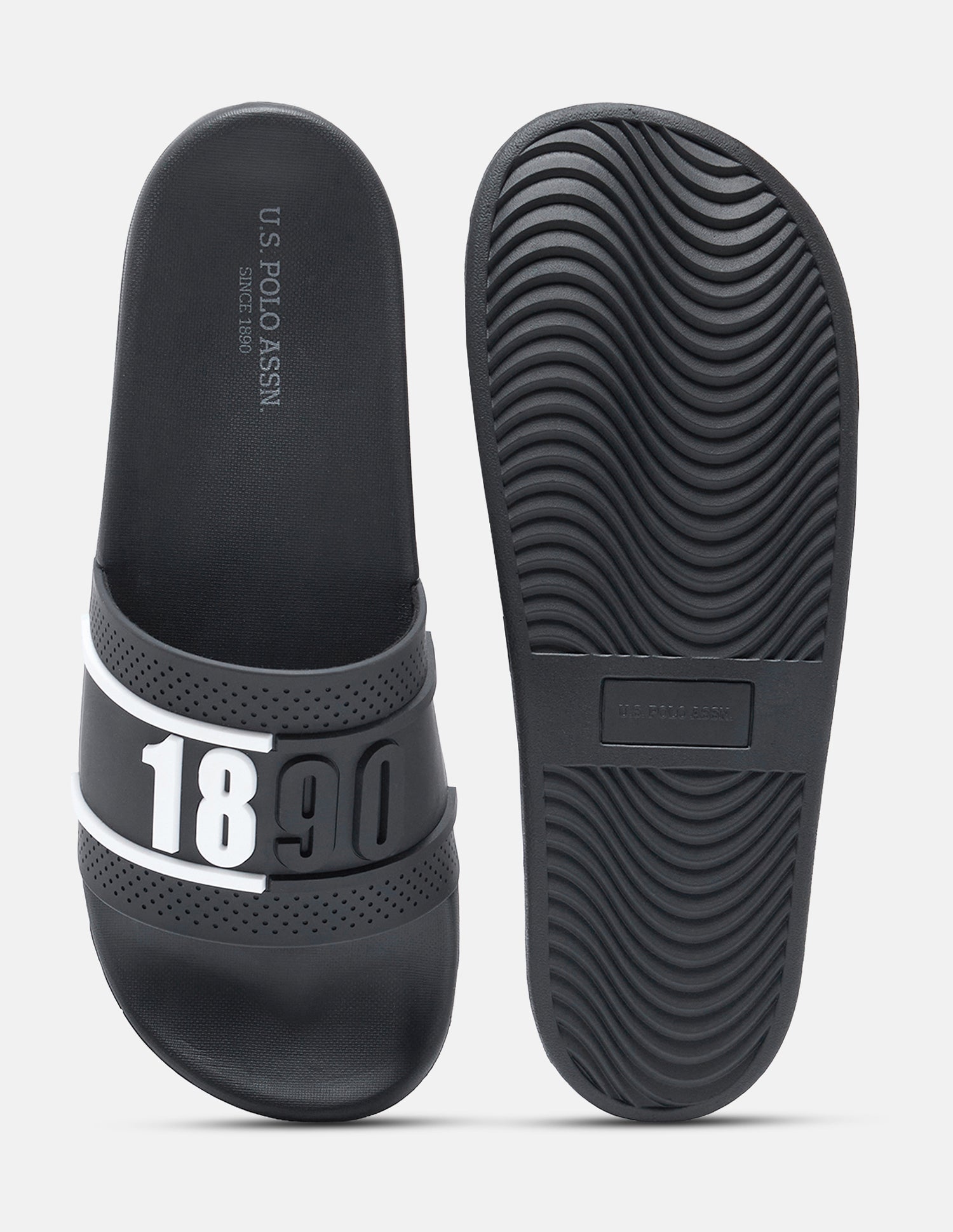 Numeric Embossed Alfie Sliders Black - U.S. Polo Assn. India | Large