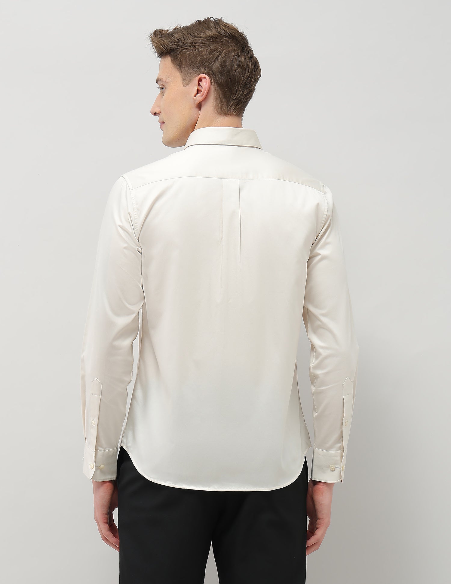 Solid Tailored Fit Shirt Ivory - U.S. Polo Assn. India | Large