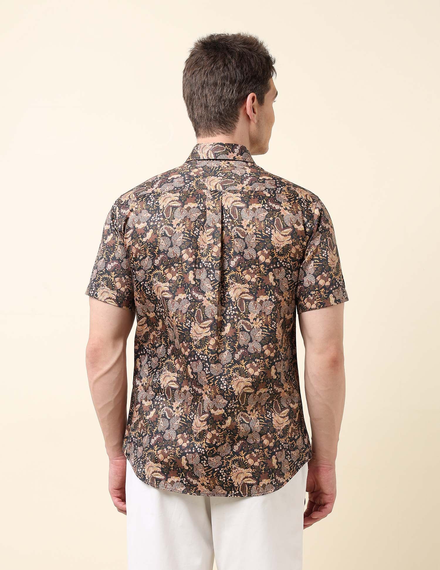 All-Over Printed Satin Shirt Brown - U.S. Polo Assn. India | Large