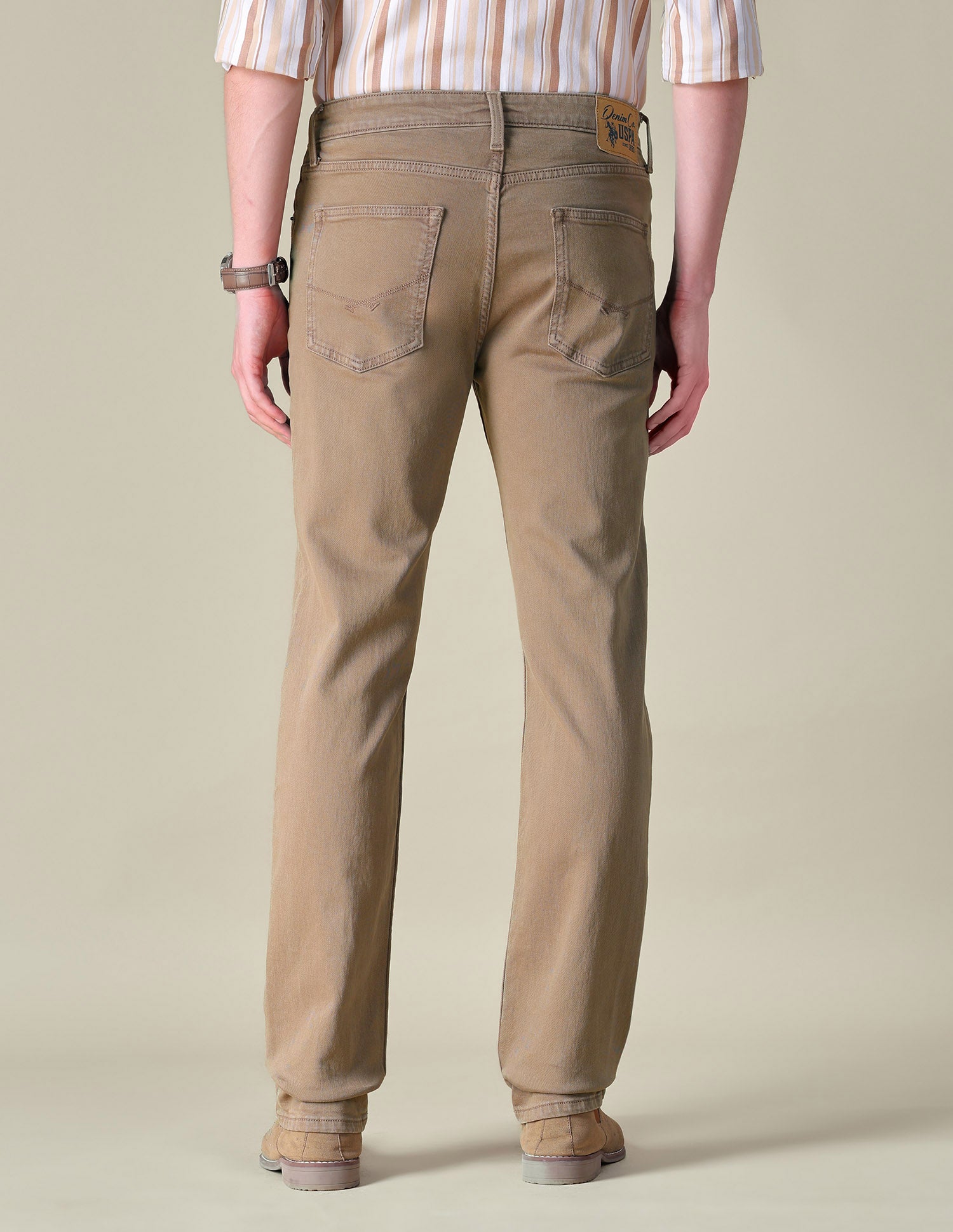 Slim Straight Fit Brown Jeans Brown - U.S. POLO ASSN. | Large