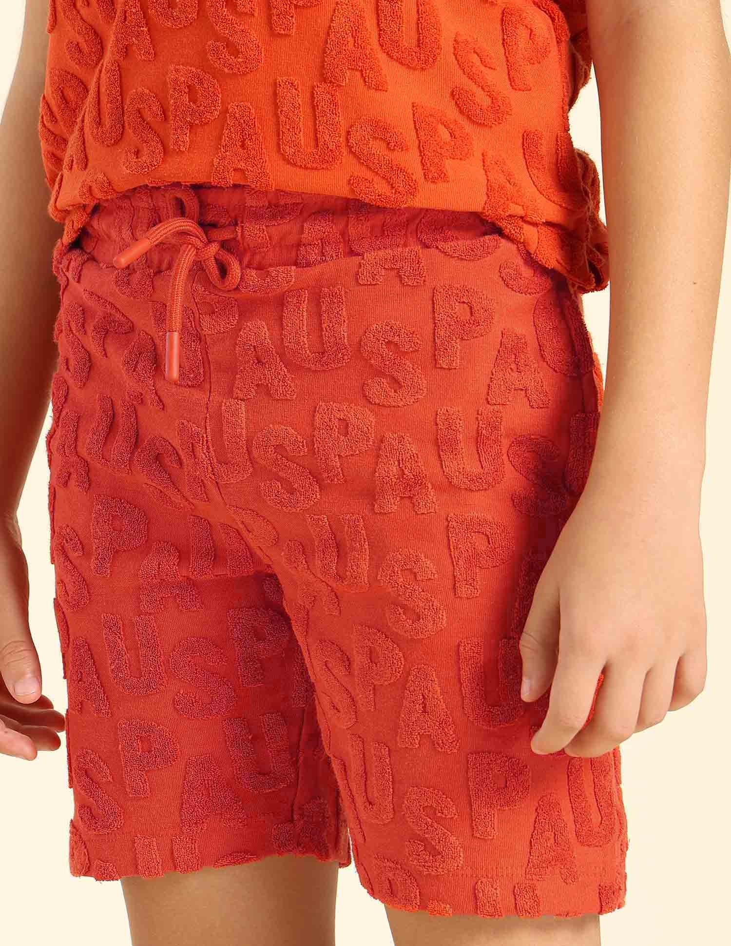 Boys Brand Appliqued Regular Fit Shorts Orange - U.S. POLO ASSN. | Large