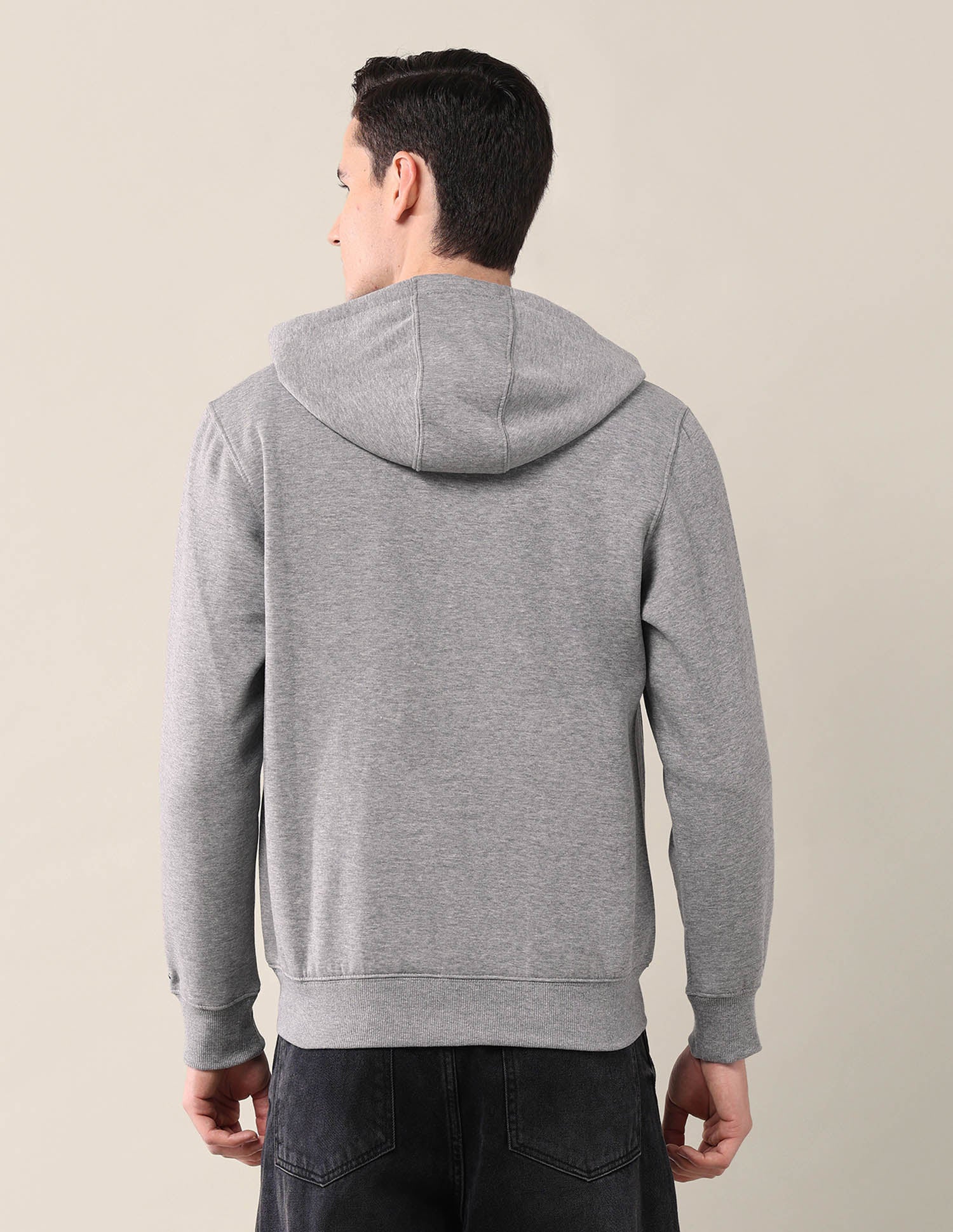 Solid Hooded Sweatshirt Grey Mel - U.S. Polo Assn. India | Large