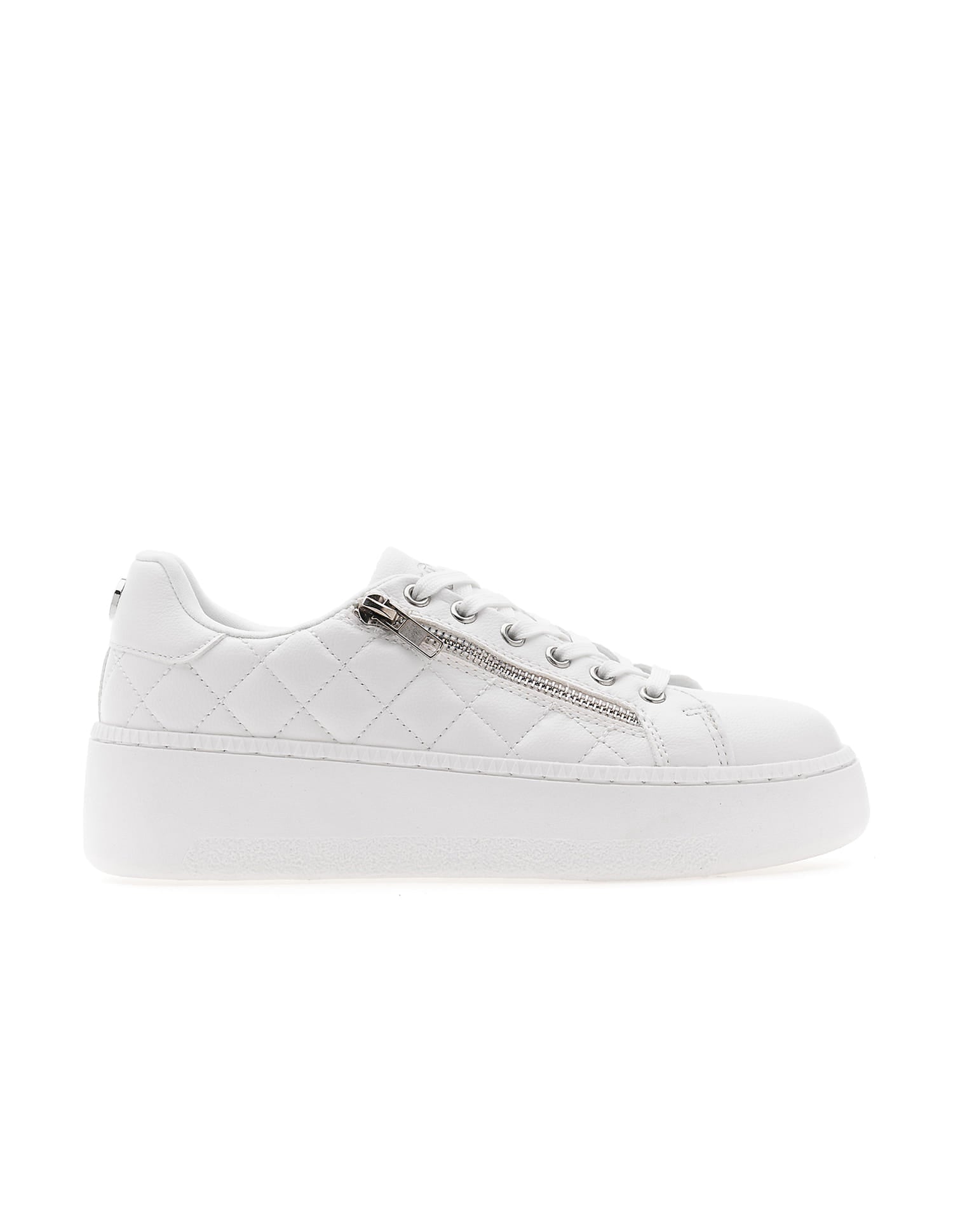 Gabriella White Quilting Detail Sneakers Shoes White - U.S. Polo Assn. India | Large