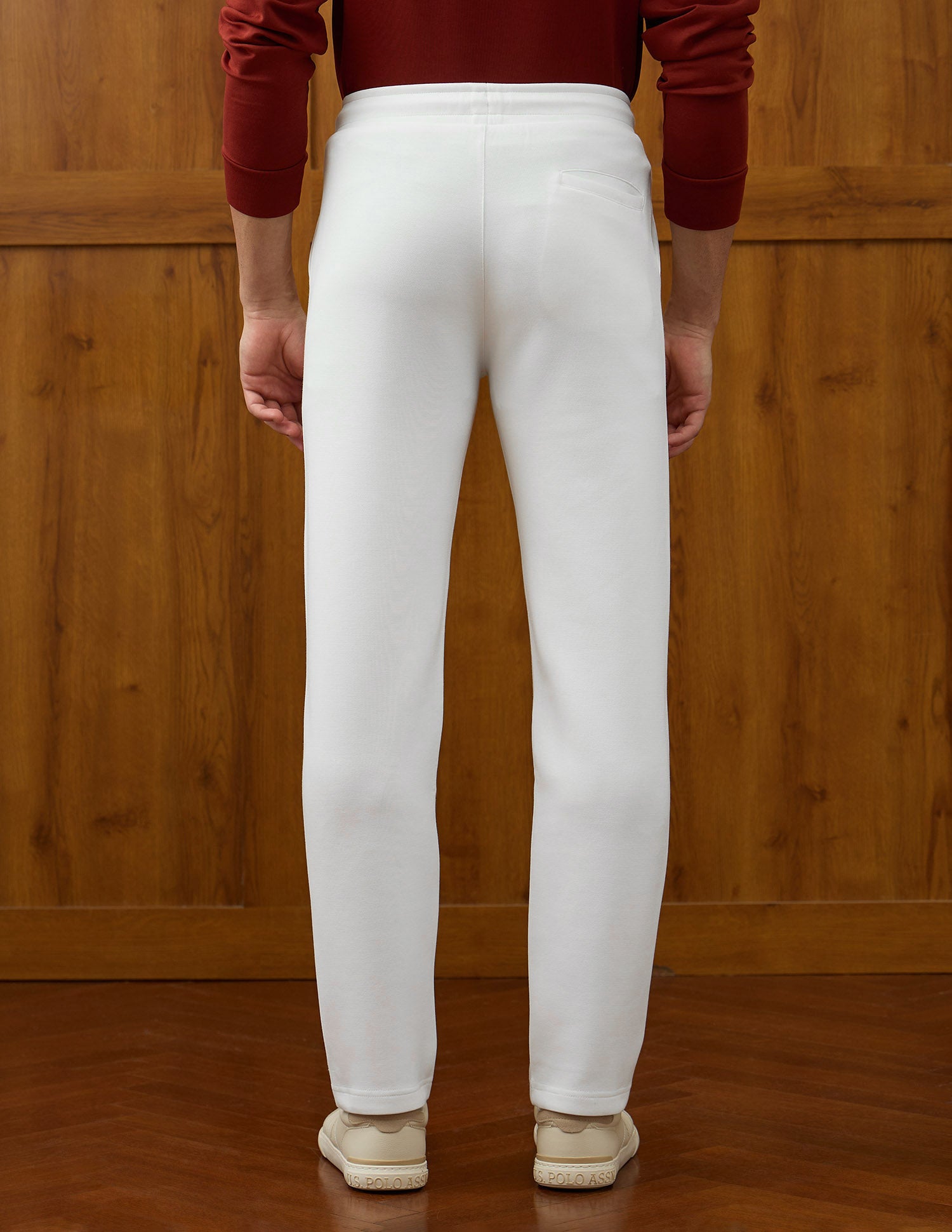 Mid Rise Varsity Theatre Track Pants Off White - U.S. POLO ASSN. | Large