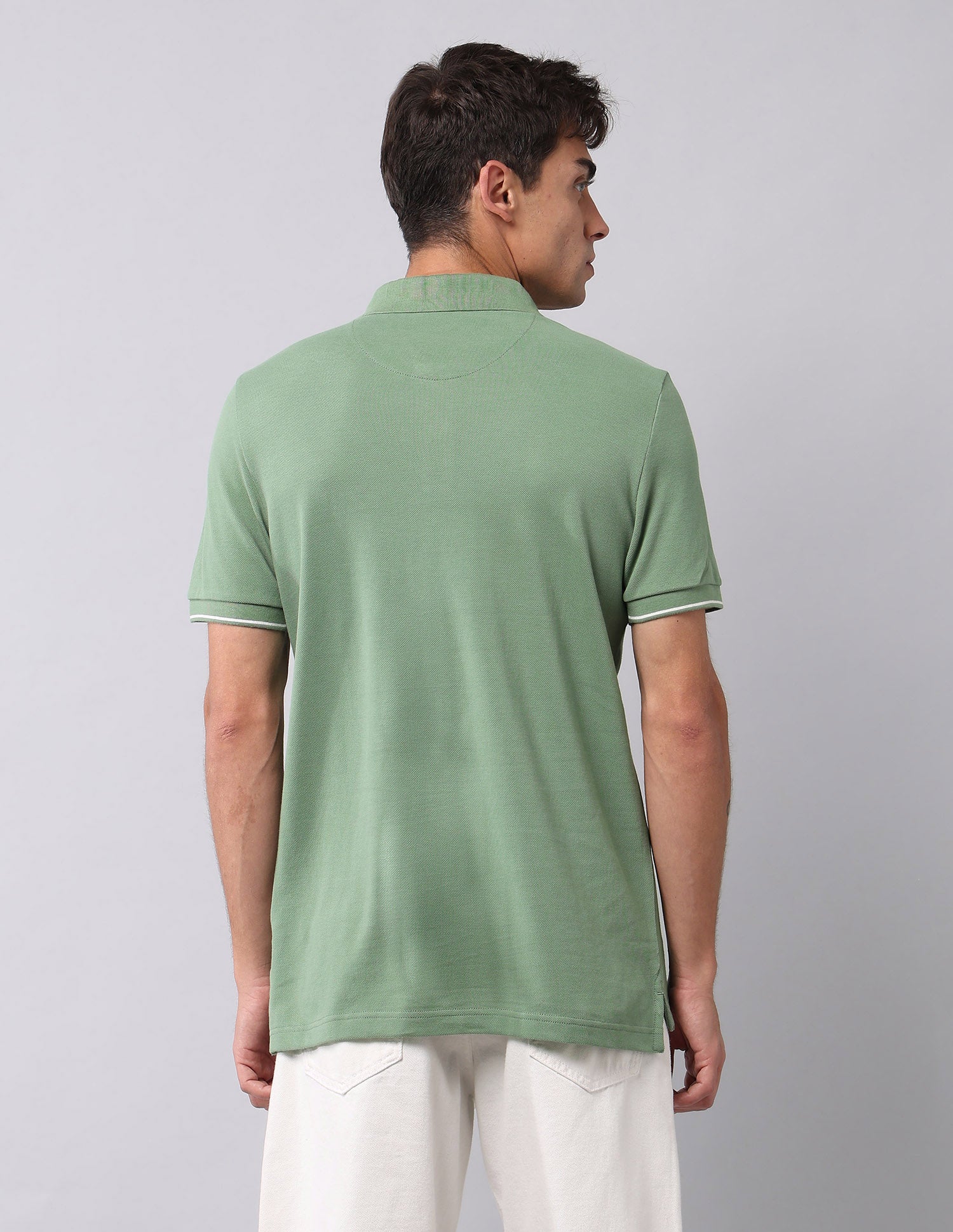 Muscle Fit Pure Cotton Polo Shirt Light Green - U.S. Polo Assn. India | Large