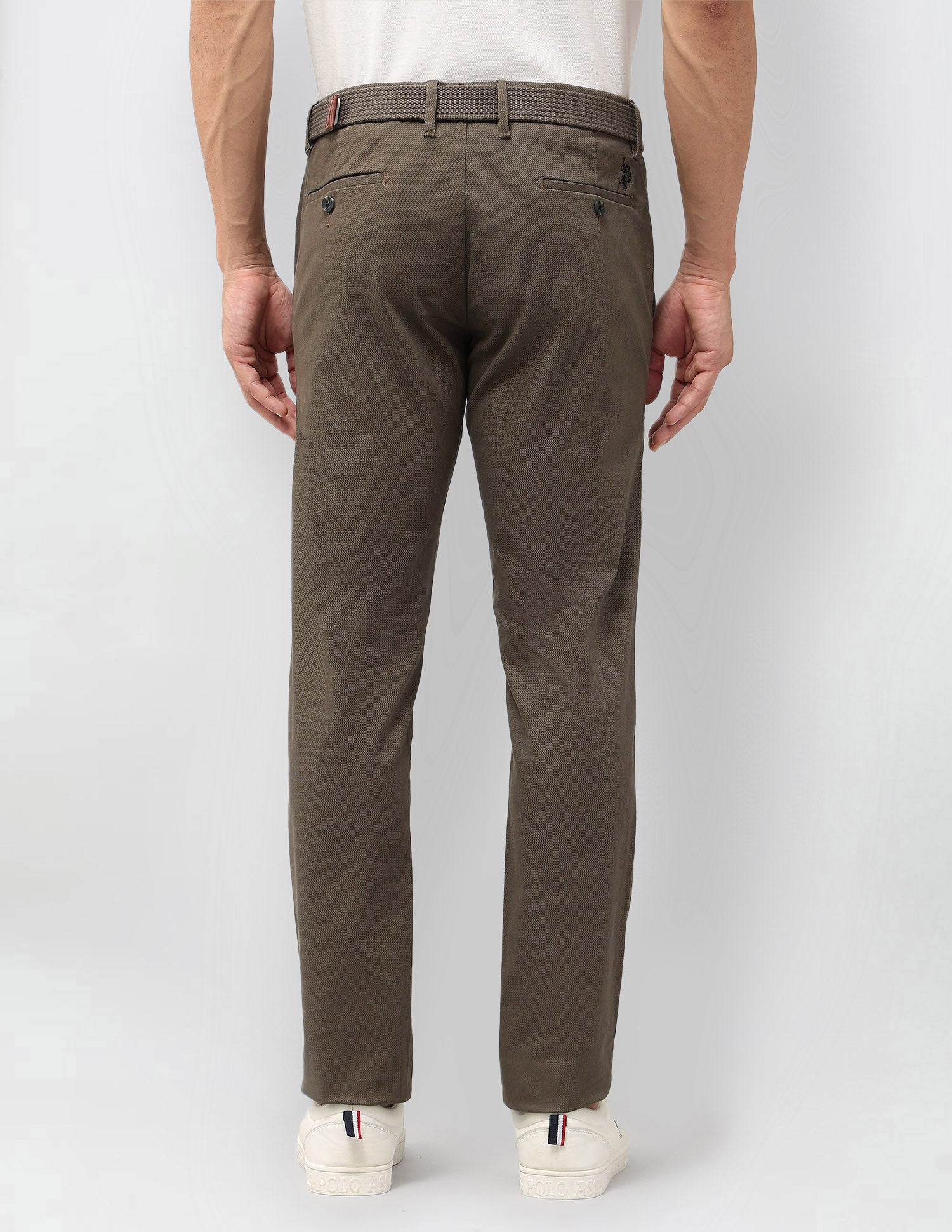 Denver Slim Fit Satin Trousers Brown - U.S. Polo Assn. India | Large