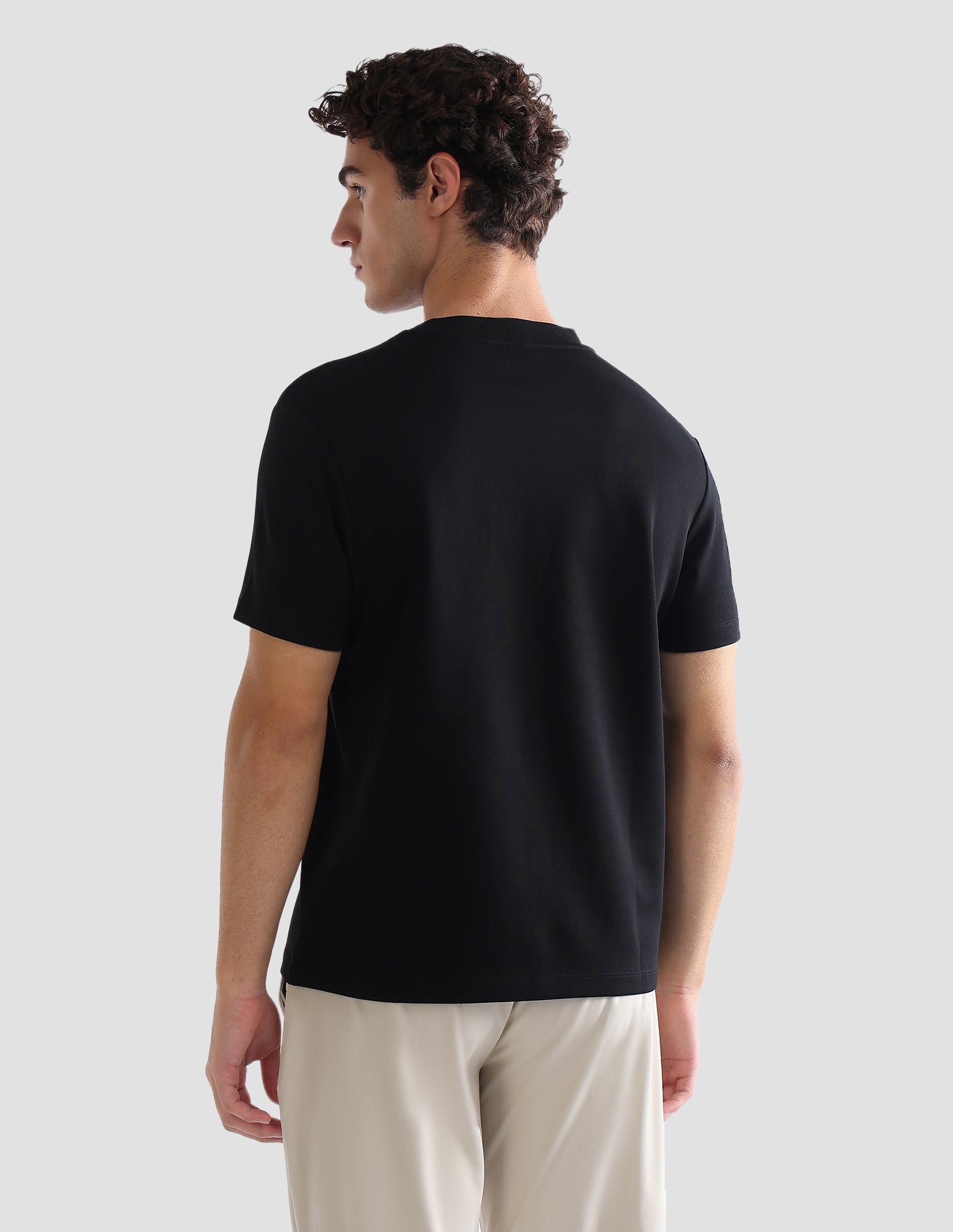 Brand Printed Slim Fit Active T-Shirt Black - U.S. Polo Assn. India | Large