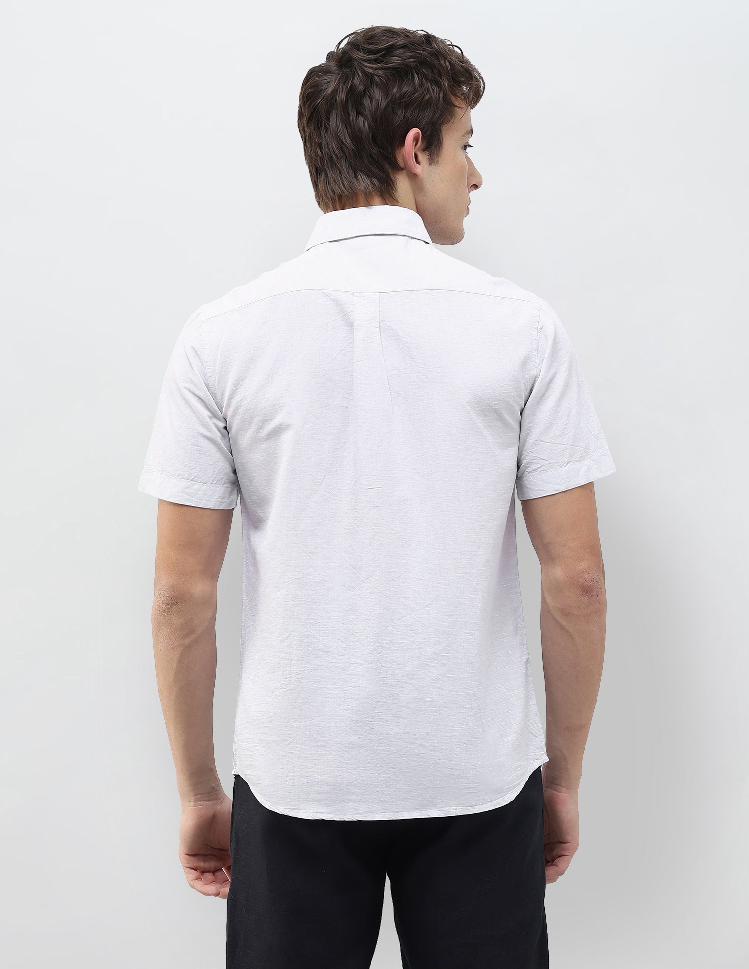 Solid Regular Fit Shirt Light Grey - U.S. Polo Assn. India | Large