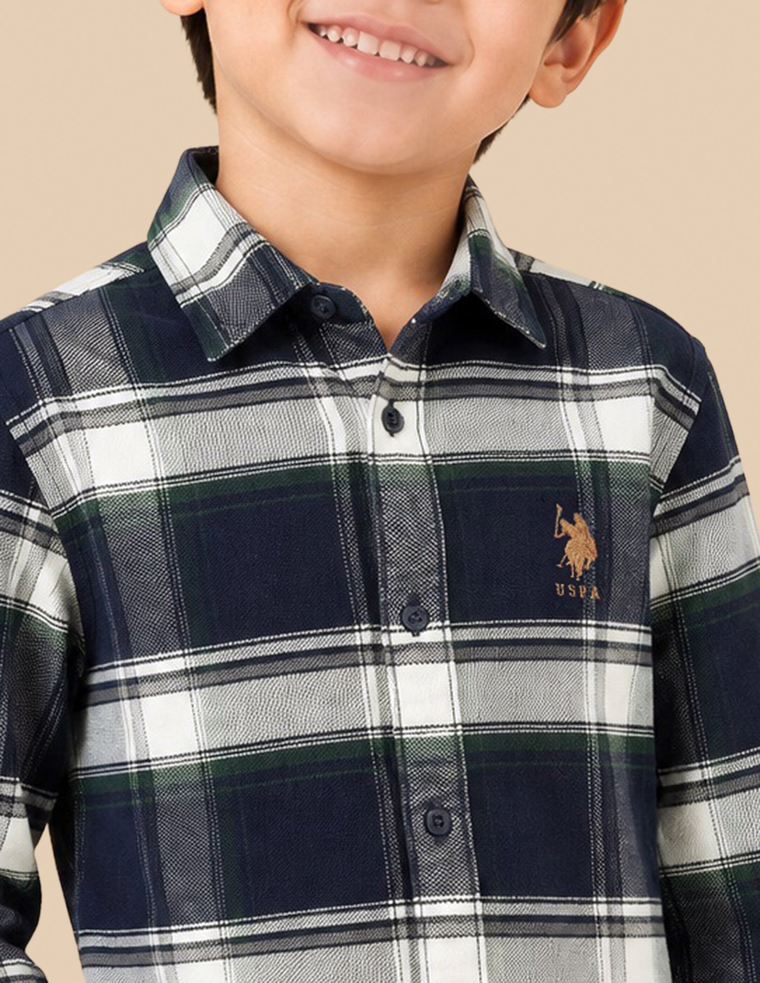 Plaid Checked Corduroy Shirt Navy - U.S. Polo Assn. India | Large