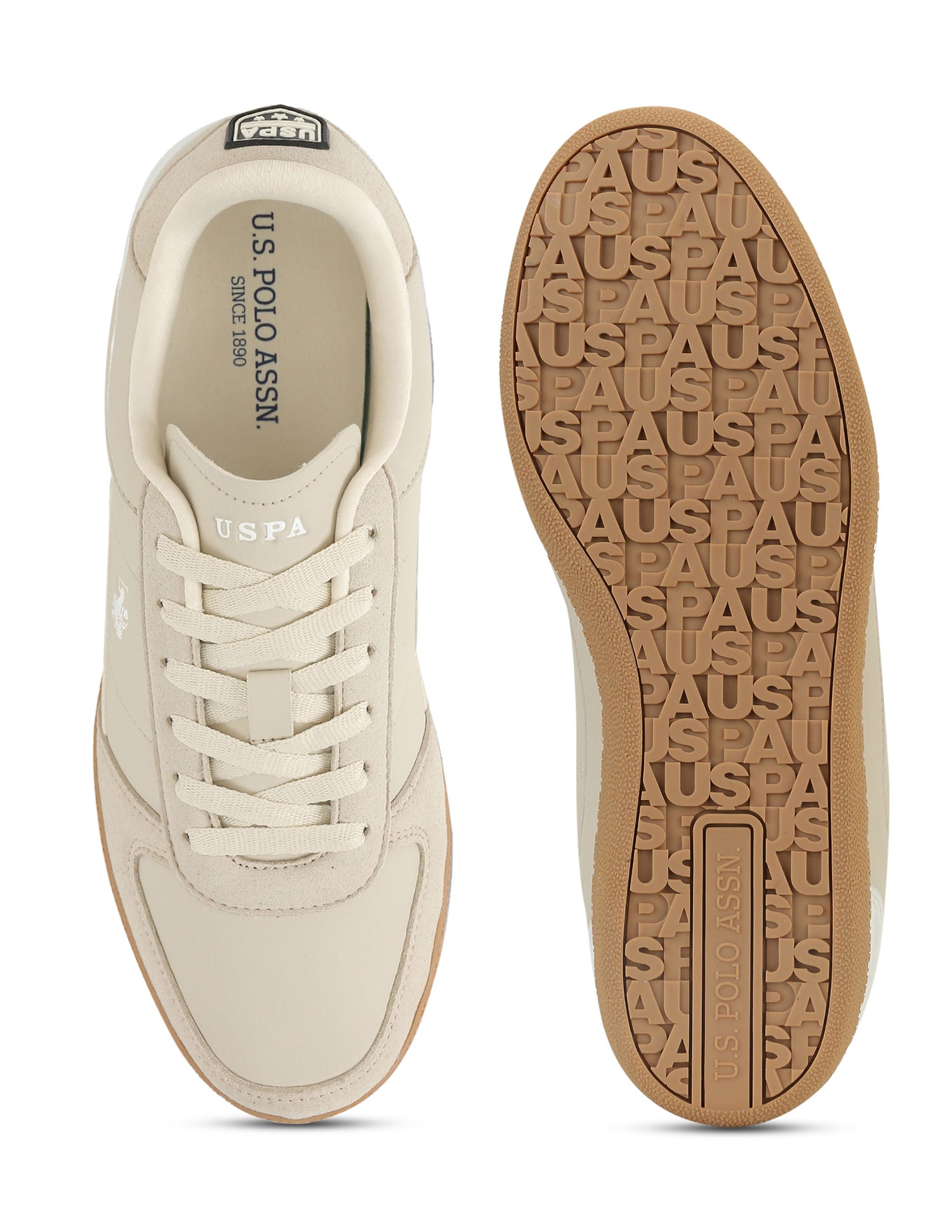 Men Round Toe Terrace Sneakers Beige - U.S. POLO ASSN. | Large
